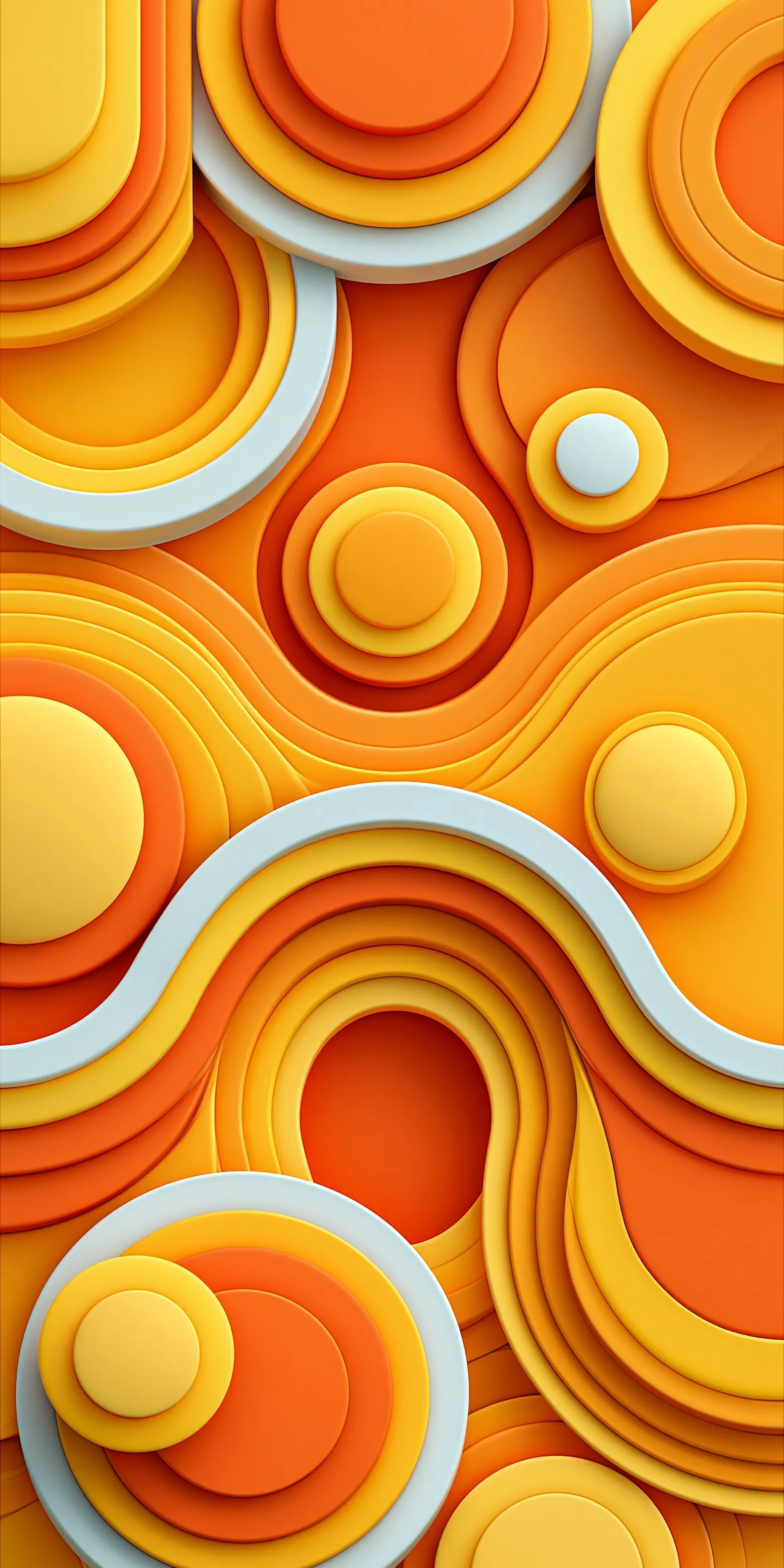 Modern 3D abstract wallpaper with dynamic yellow and orange gradients for iPhone backgrounds.