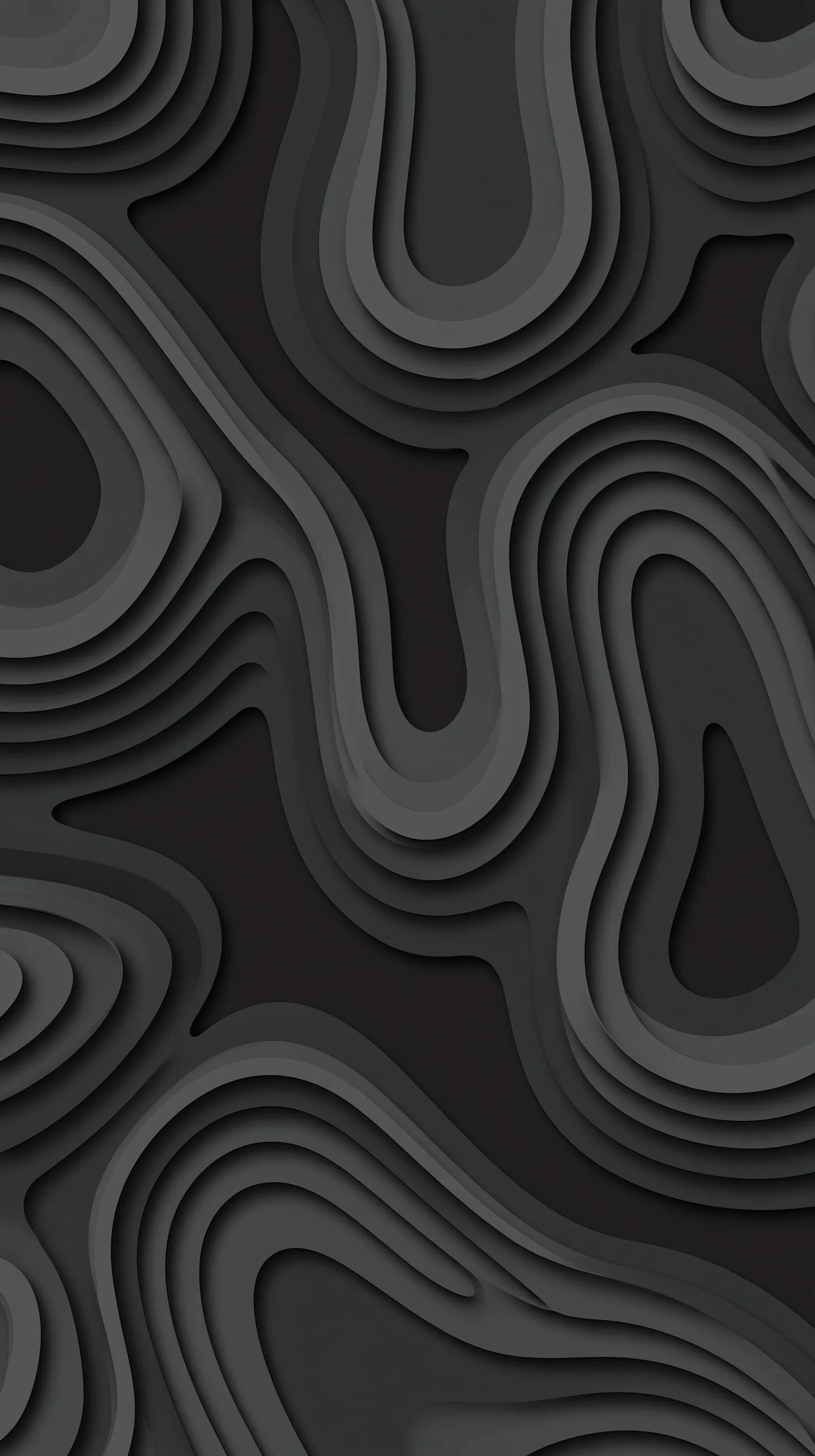 3D engraved abstract wallpaper with deep carved shadow lines and sharp minimal luxury patterns in black and gray.
