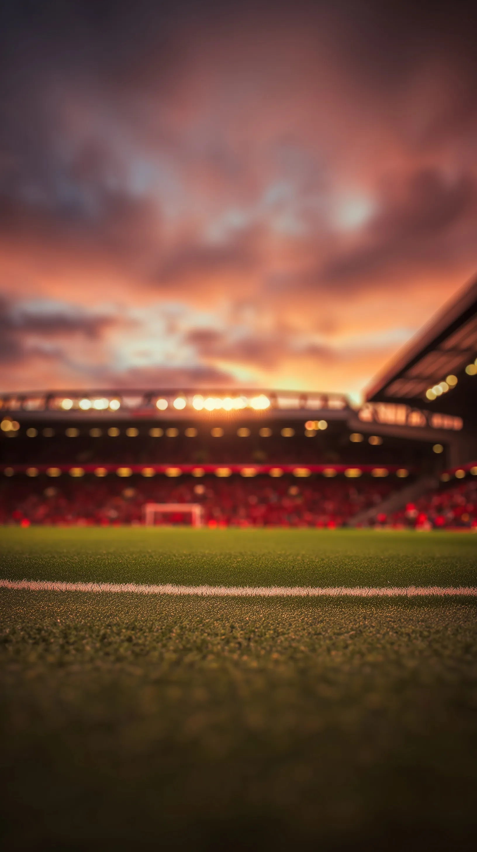 Blurred Anfield stadium under a moody dusk sky in ultra-high definition.