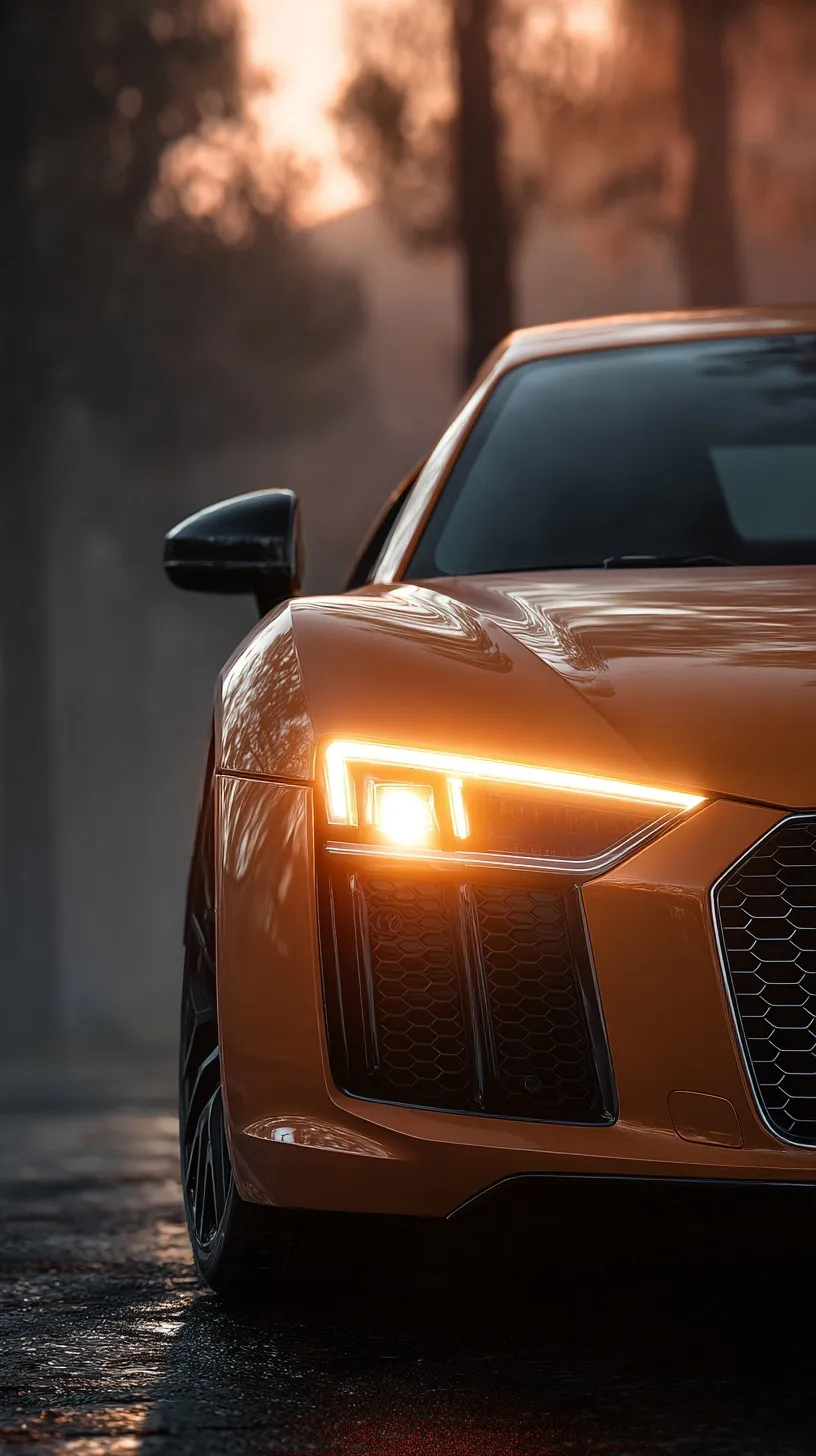 8K HD Audi R8 V10 wallpaper featuring precision engineering design at the golden ratio point.