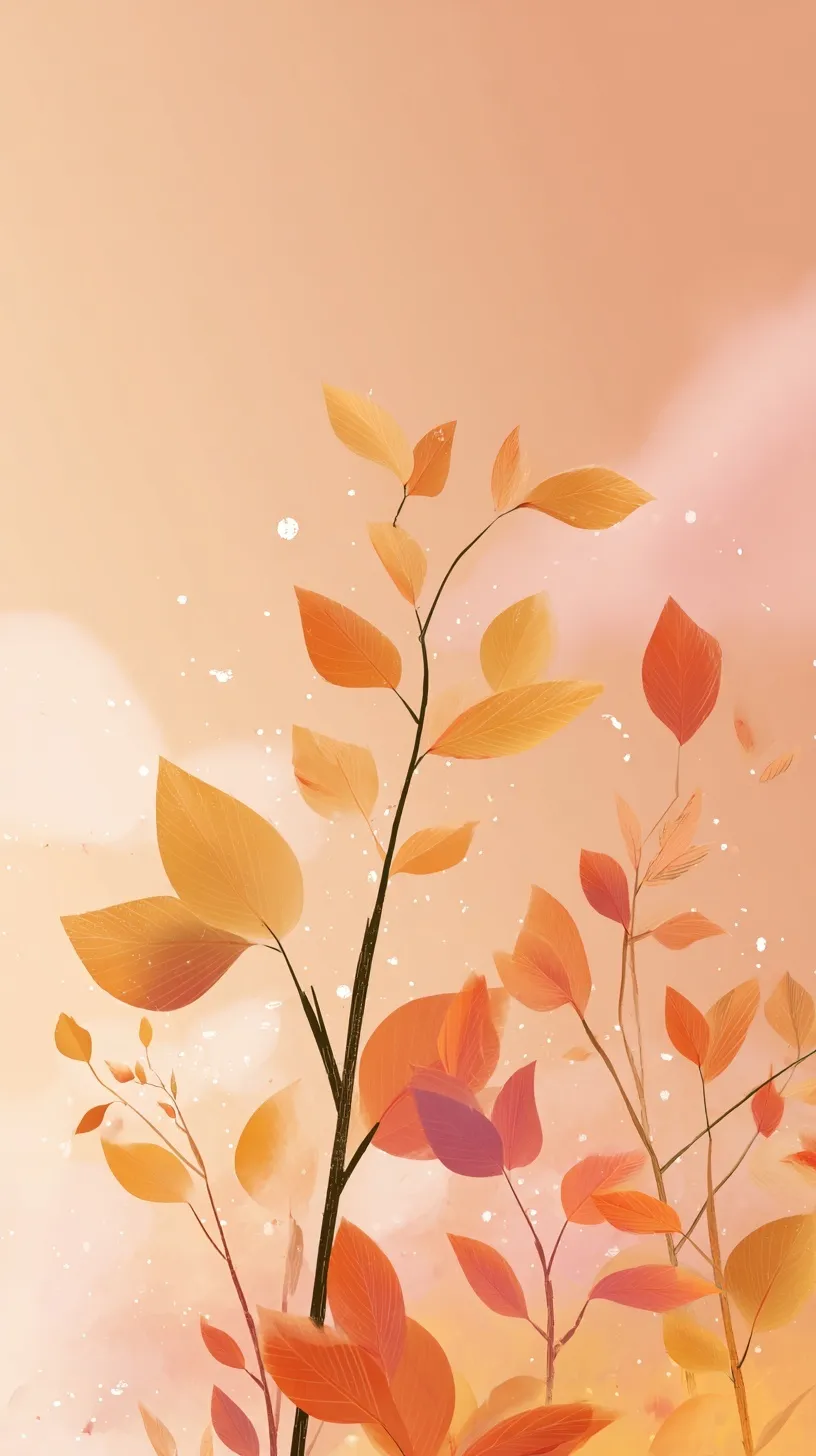 Soft autumn aesthetic background with peaceful colors, perfect for detox program iPhone wallpapers.