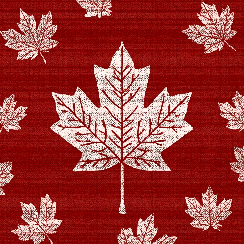 A vibrant Canadian maple leaf pattern from the national flag, symbolizing Canada Day and national pride.