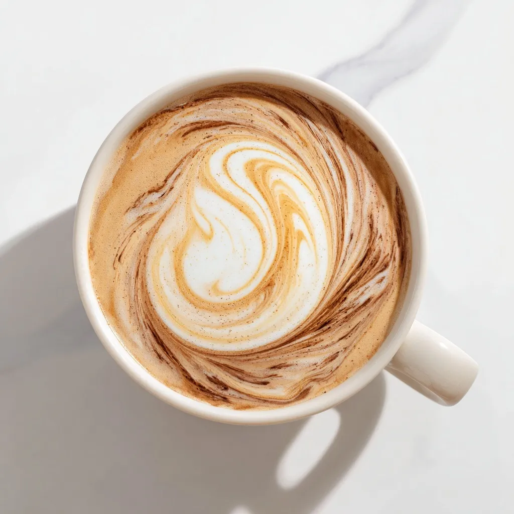 A fresh cappuccino with beautiful heart latte art isolated on a bright white summer-themed background.