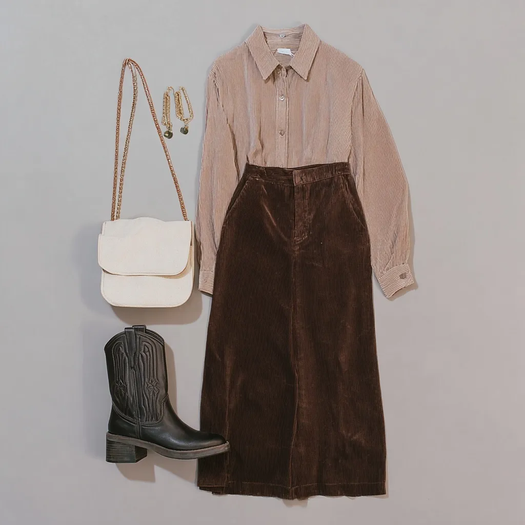 A stylish woman wearing a minimalist capsule wardrobe outfit featuring neutral colors and timeless clothing pieces.