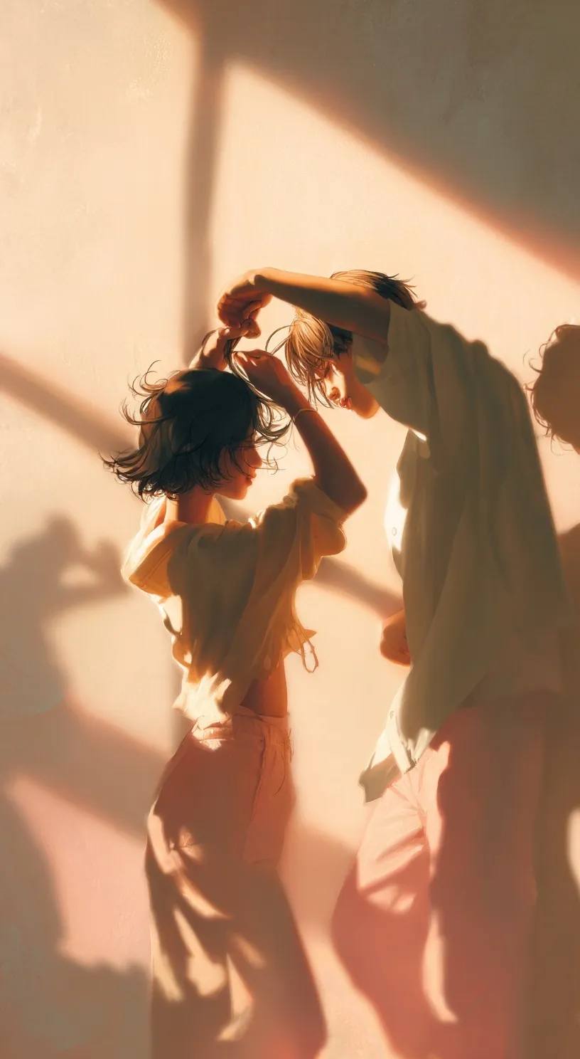 A romantic shadow silhouette of a couple dancing on a wall, perfect for Samsung Galaxy S26 Ultra mobile wallpaper.
