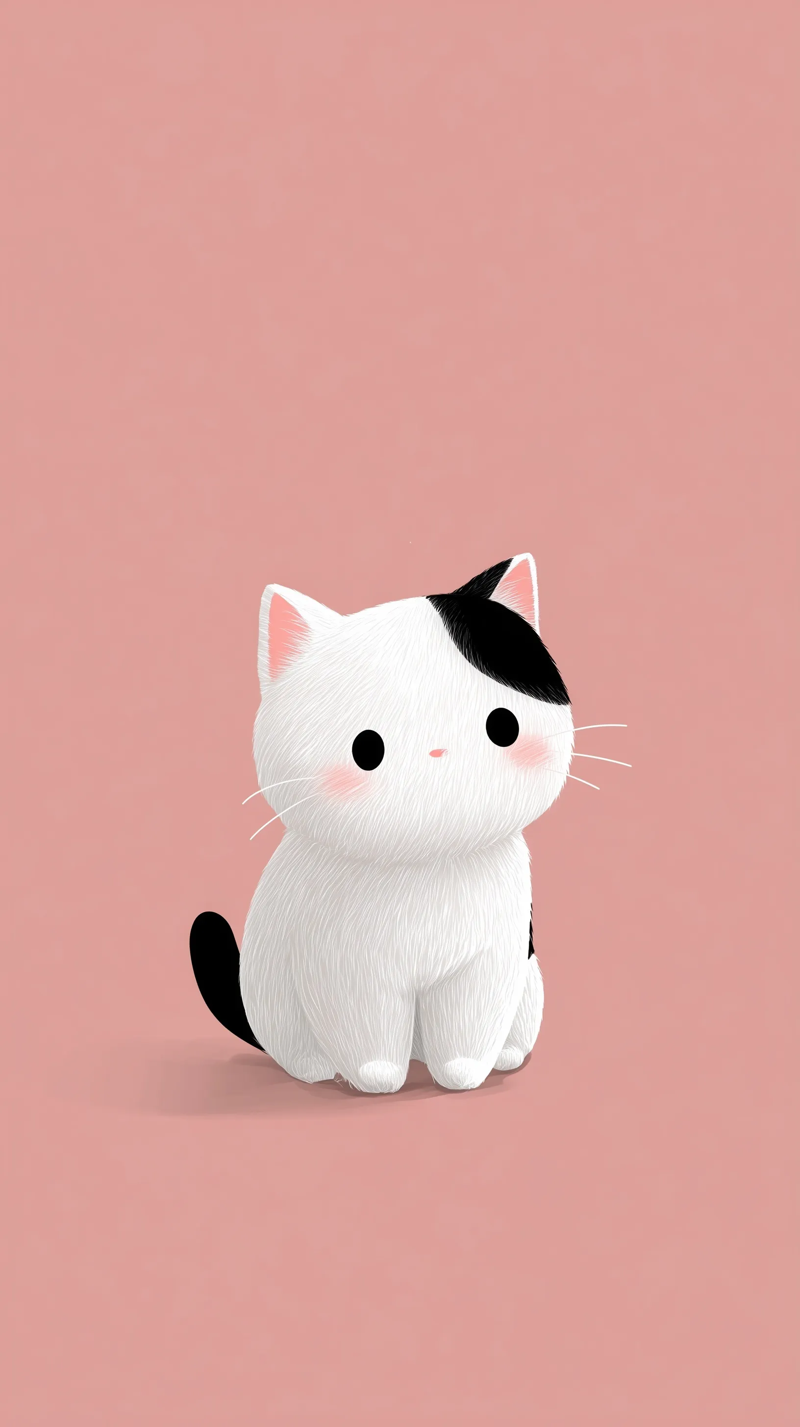 A cute cat illustrated as a girly mobile wallpaper, perfect for iPhone 17 Pro Max screen resolution.