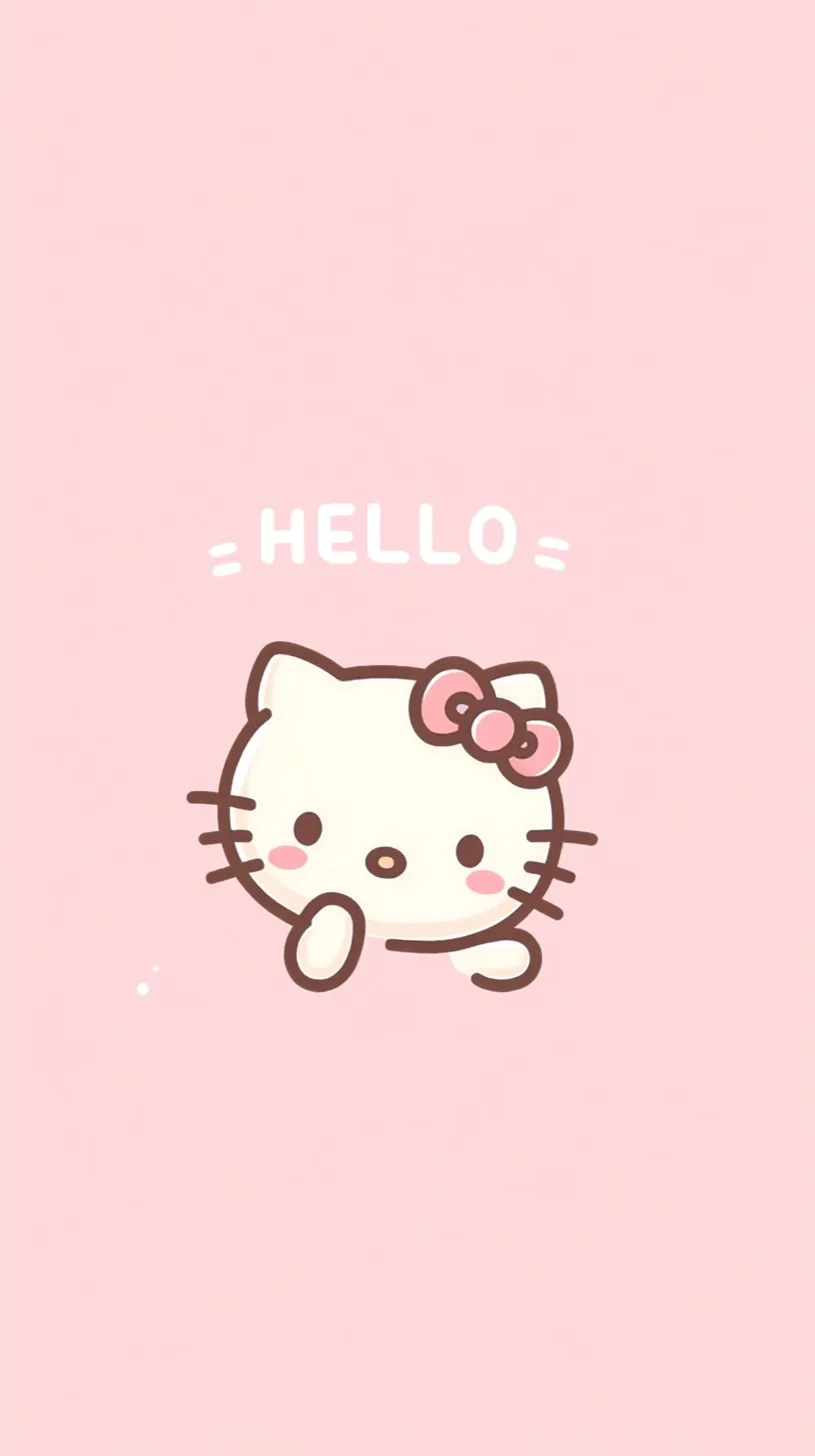 Cute Hello Kitty mobile wallpaper for iPhone 17 Pro Max, featuring a charming girly aesthetic for phone screens.