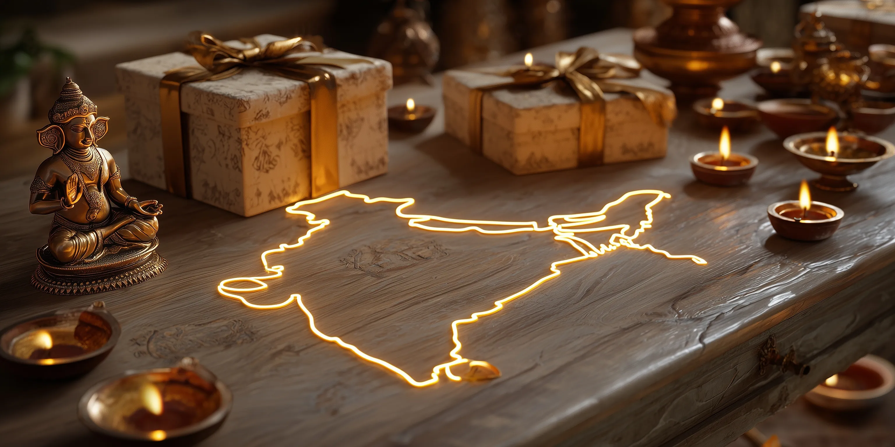 Diwali Gold Aesthetic Decoration 4