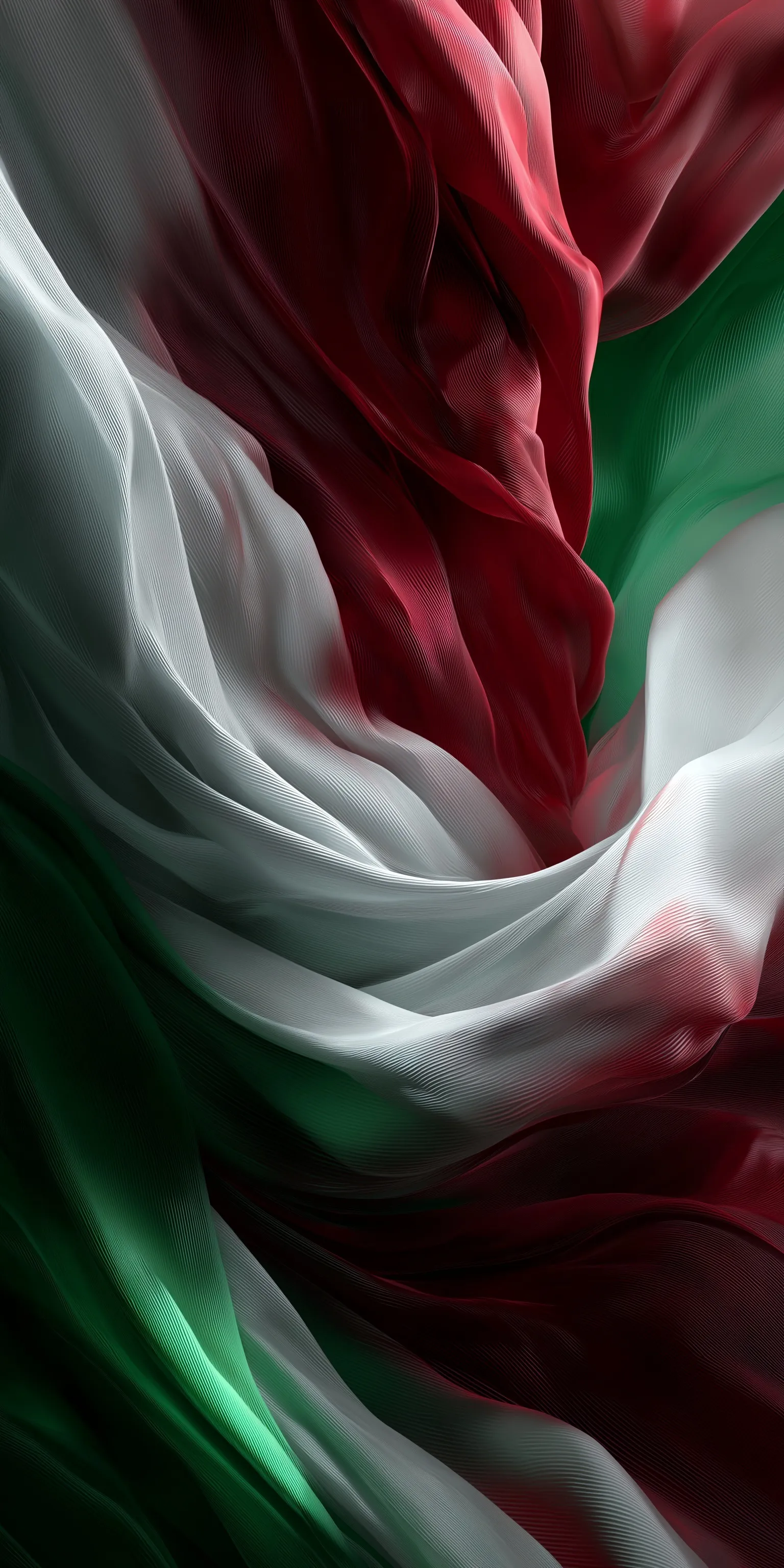 Realistic Dubai flag waving in motion with vibrant green, white, and red colors, HD mobile wallpaper background.