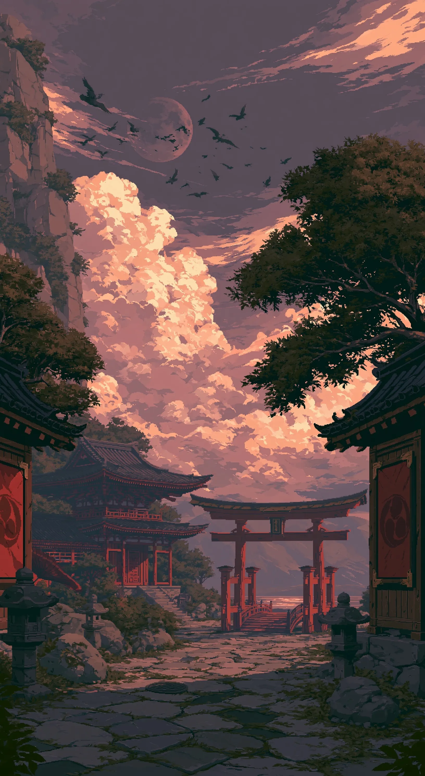 A sleek Japanese-inspired aesthetic wallpaper designed for iPhone Air mobile screens.