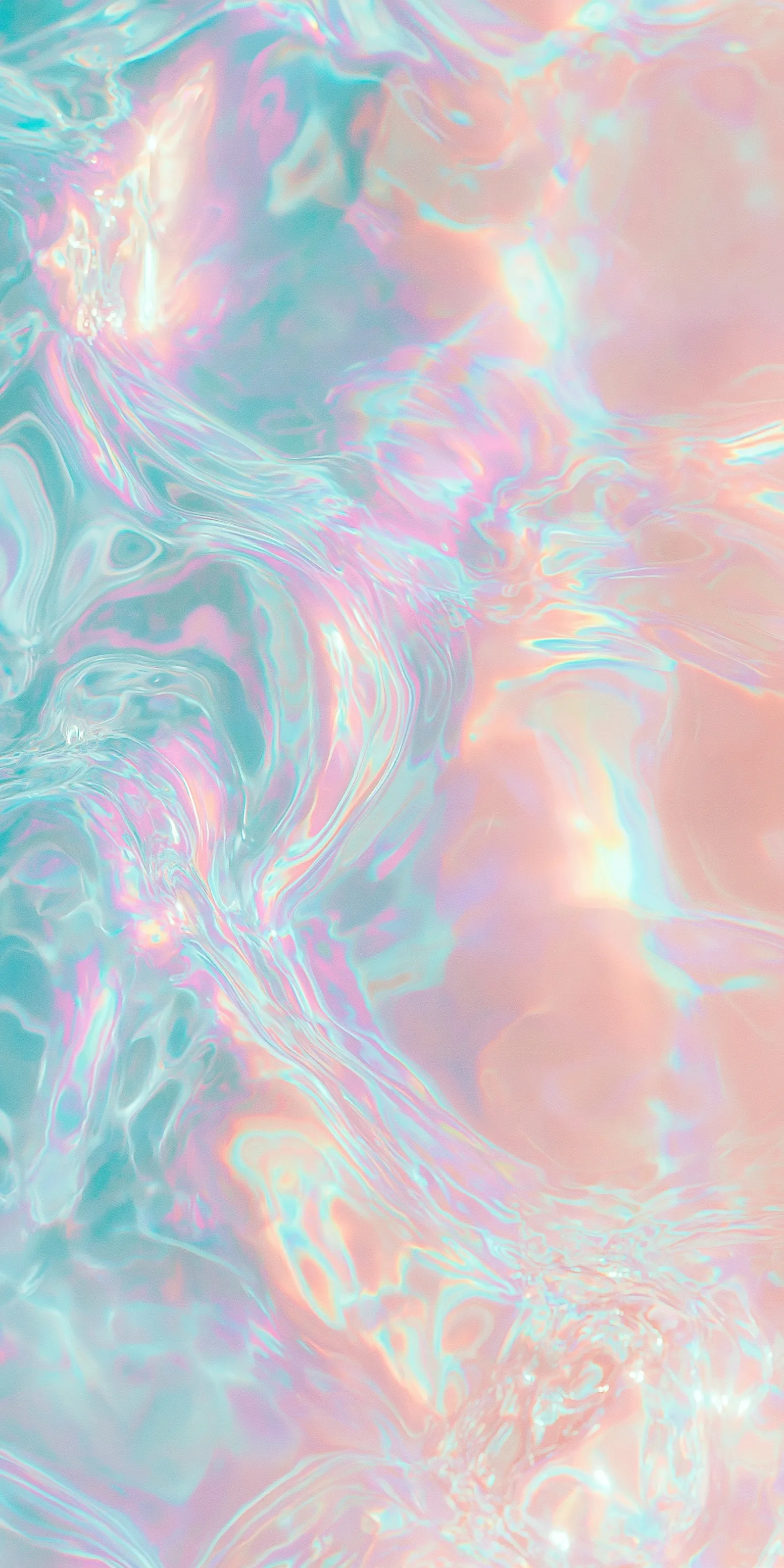 Abstract liquid background with aqua blue, yellow, and pink swirls, designed for iPhone Air smartphone wallpaper.