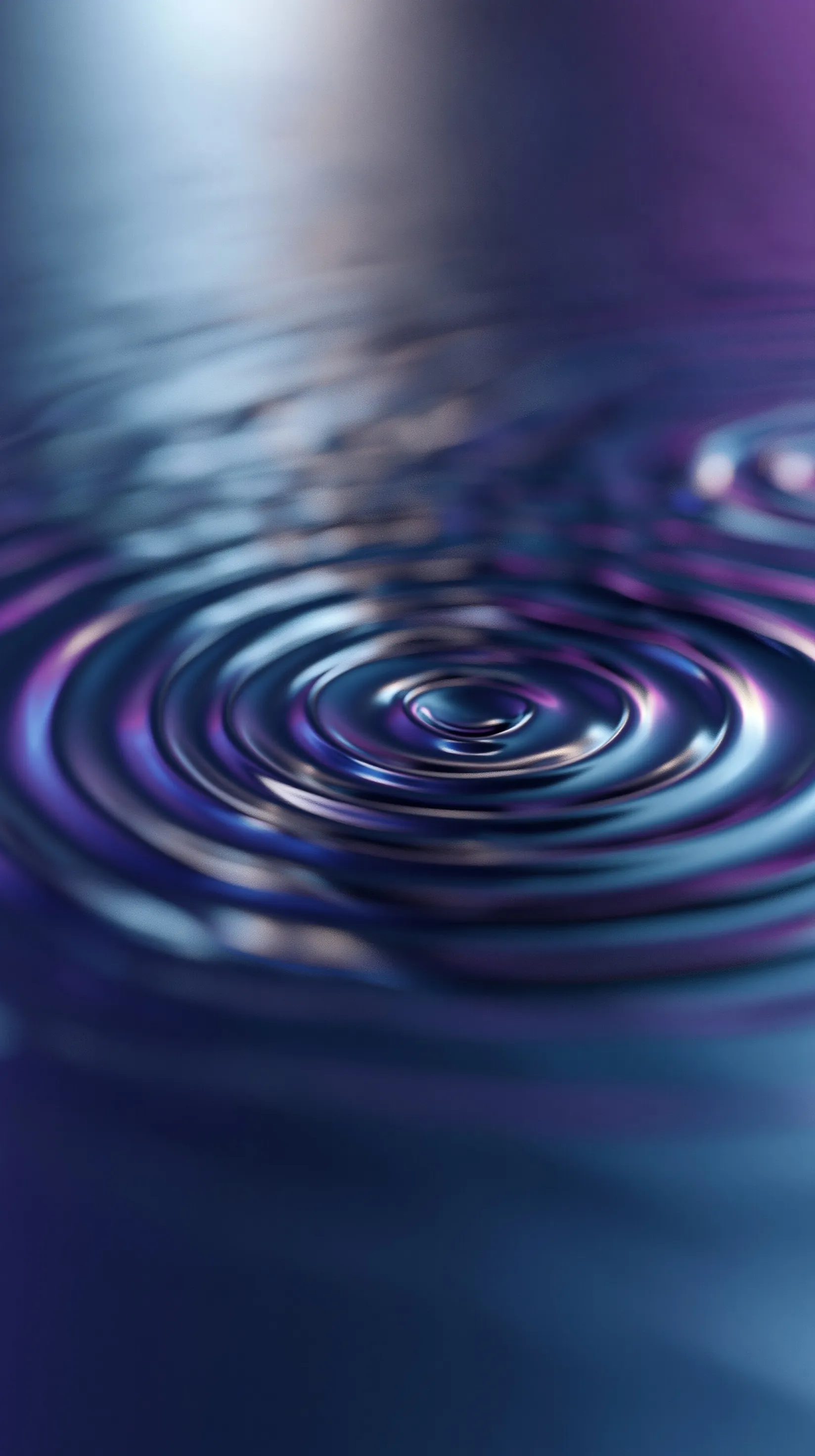 Futuristic 3D abstract background for iPhone Air with deep blue and purple laminar flow ripple effects.