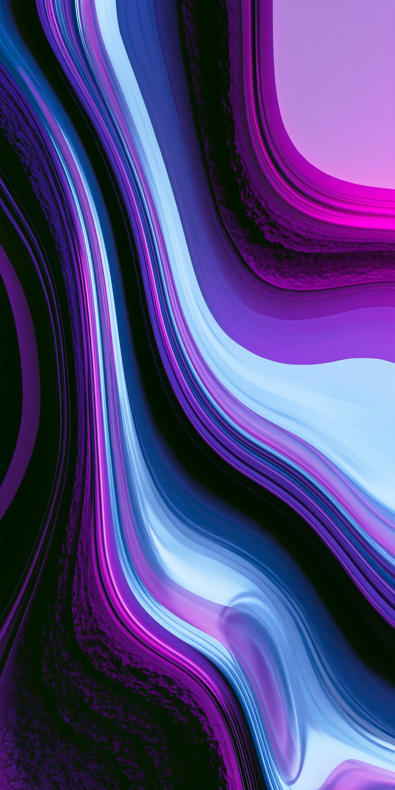 Abstract iPhone Air background featuring a glossy curved acrylic mesh with futuristic liquid glass and neon bloom.