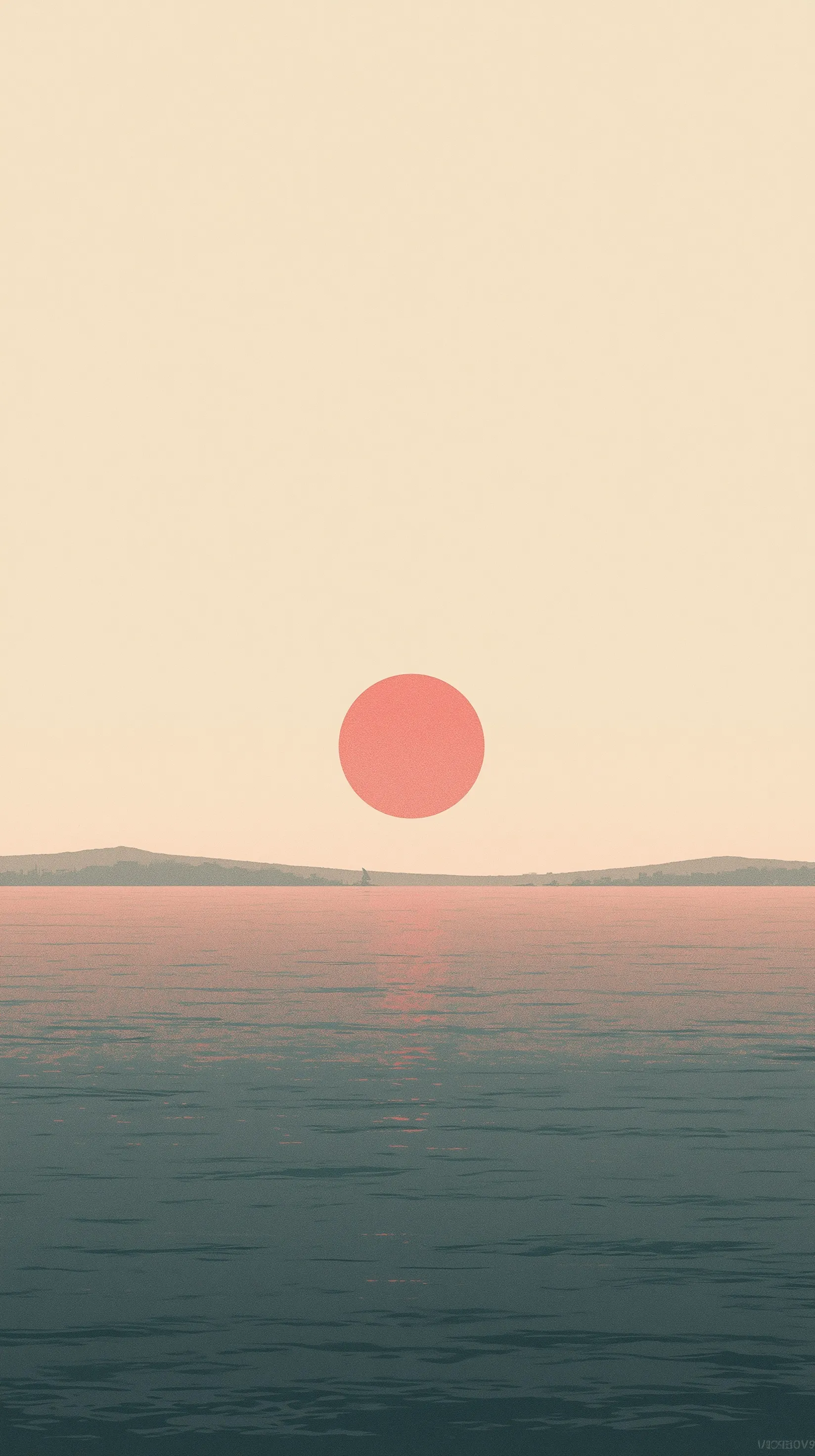 Minimalist landscape wallpaper with a jewel-like sunrise, perfect for iPhone Air mobile backgrounds.