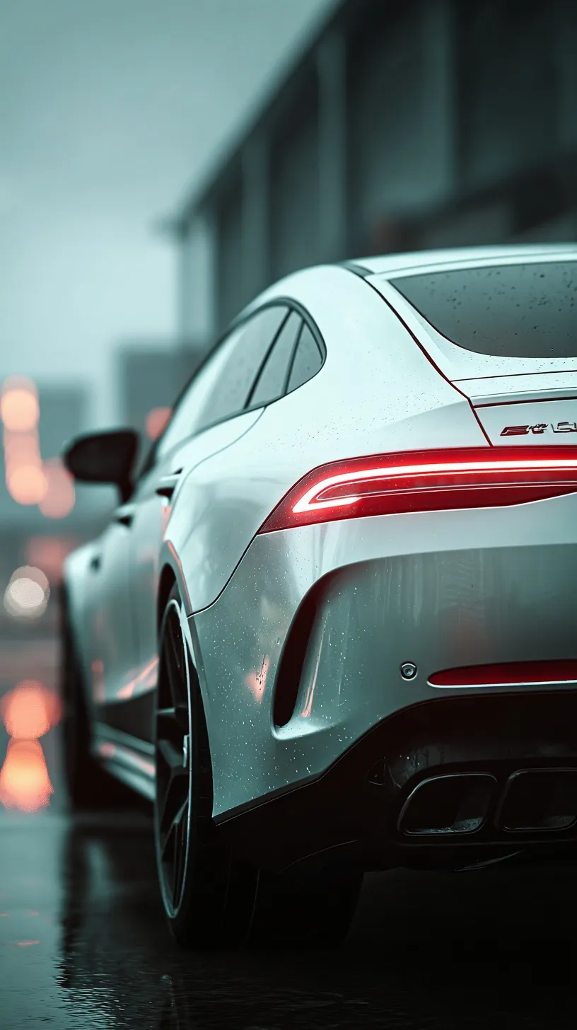 A sleek Mercedes AMG luxury sports car featured in a high-resolution aesthetic iPhone wallpaper.