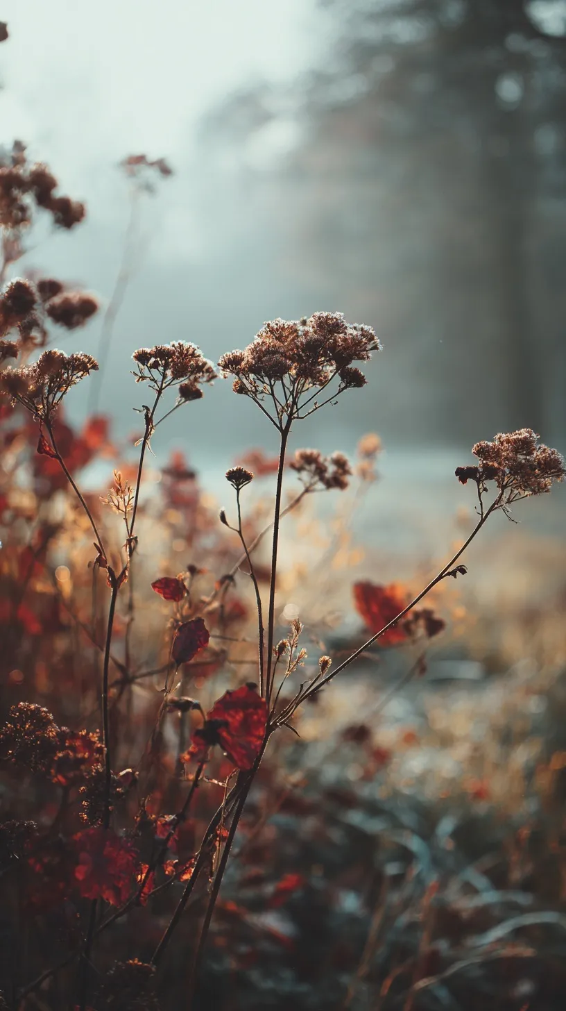 A nostalgic, romantic November nature background perfect for an iPhone 17 Pro mobile wallpaper.