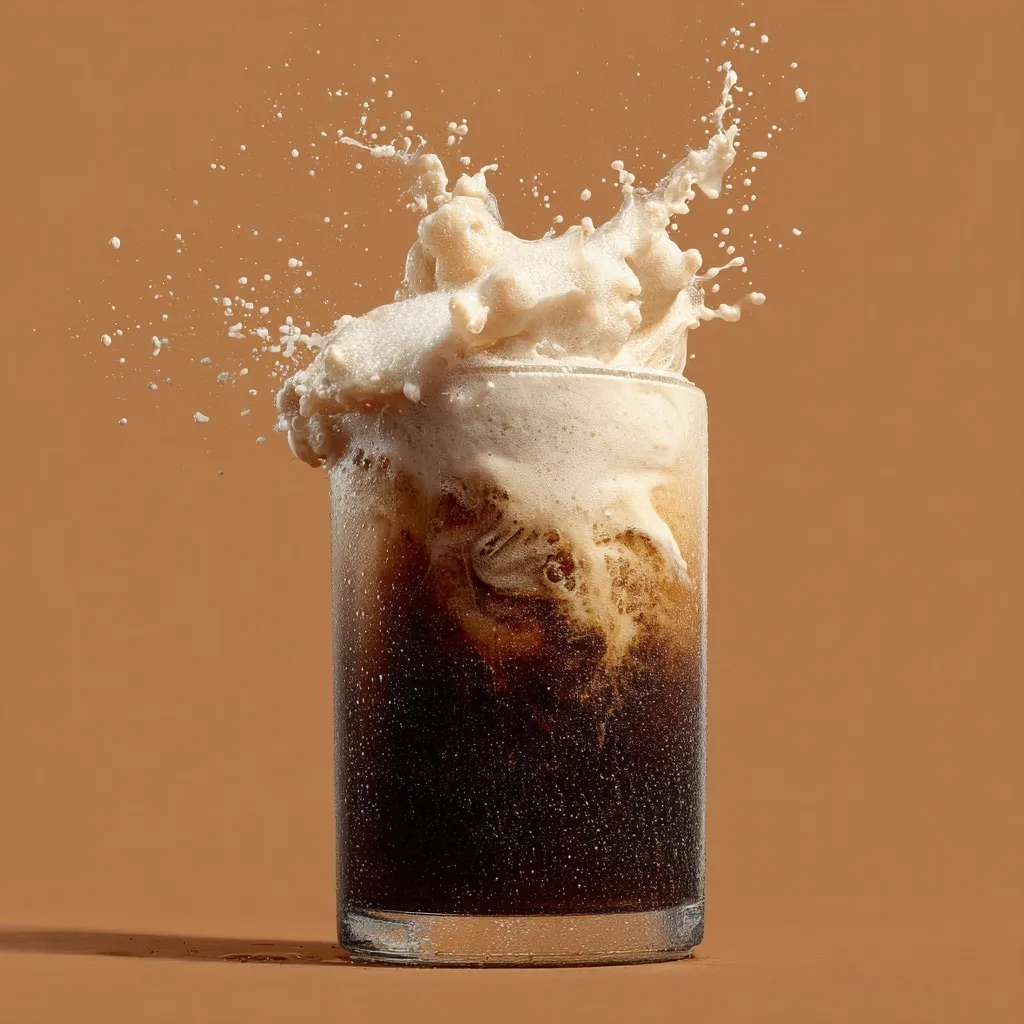 Close-up of creamy nitro beer foam bubbles isolated on a transparent background for food and drink design.