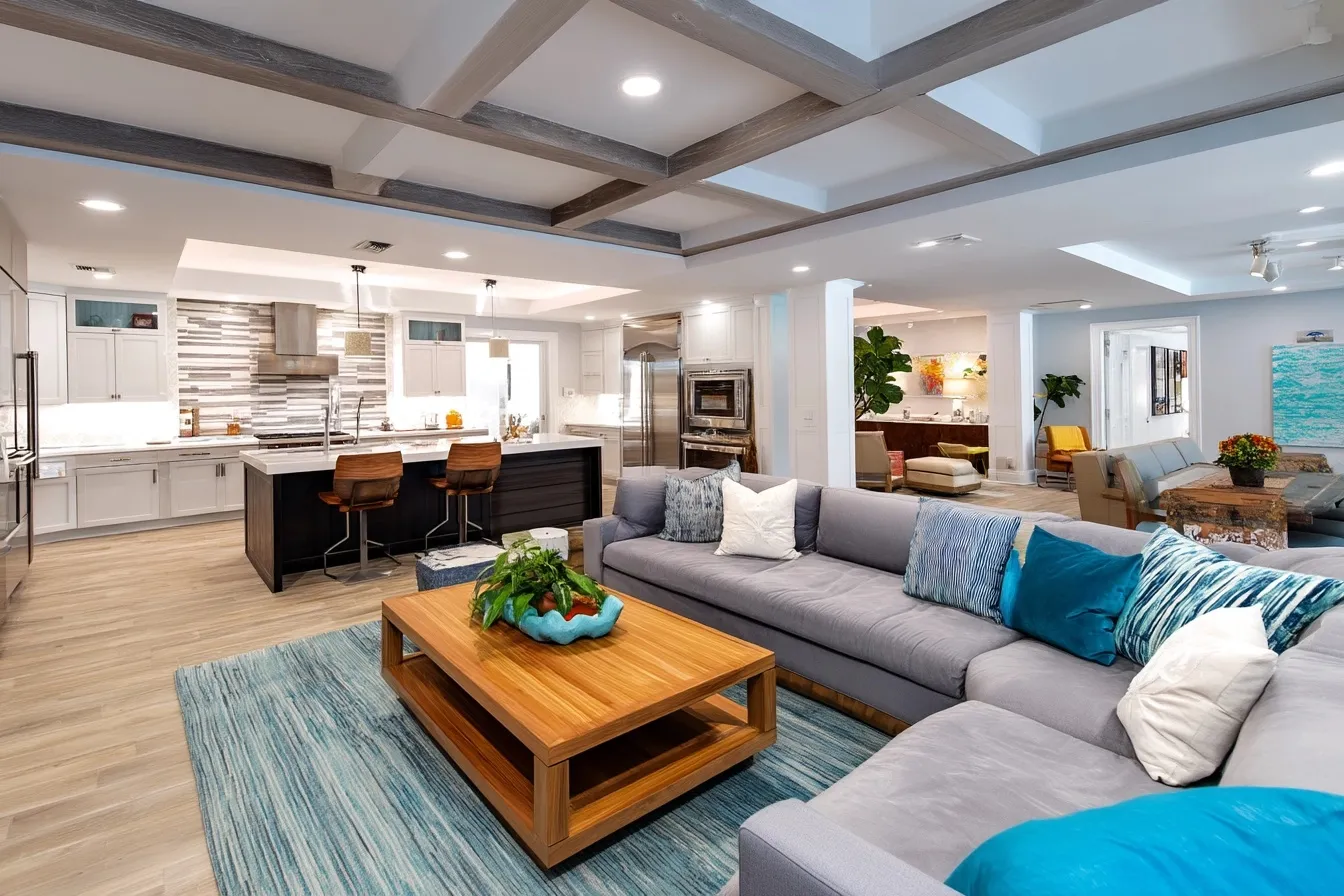 Modern open concept kitchen renovation with contemporary design trends in a bright residential home interior.