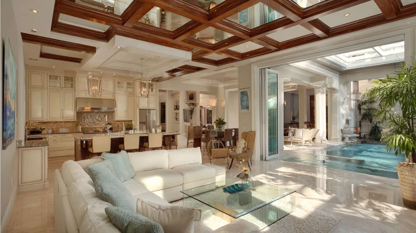 Modern open concept kitchen interior in a luxury Fort Lauderdale home remodeling project.