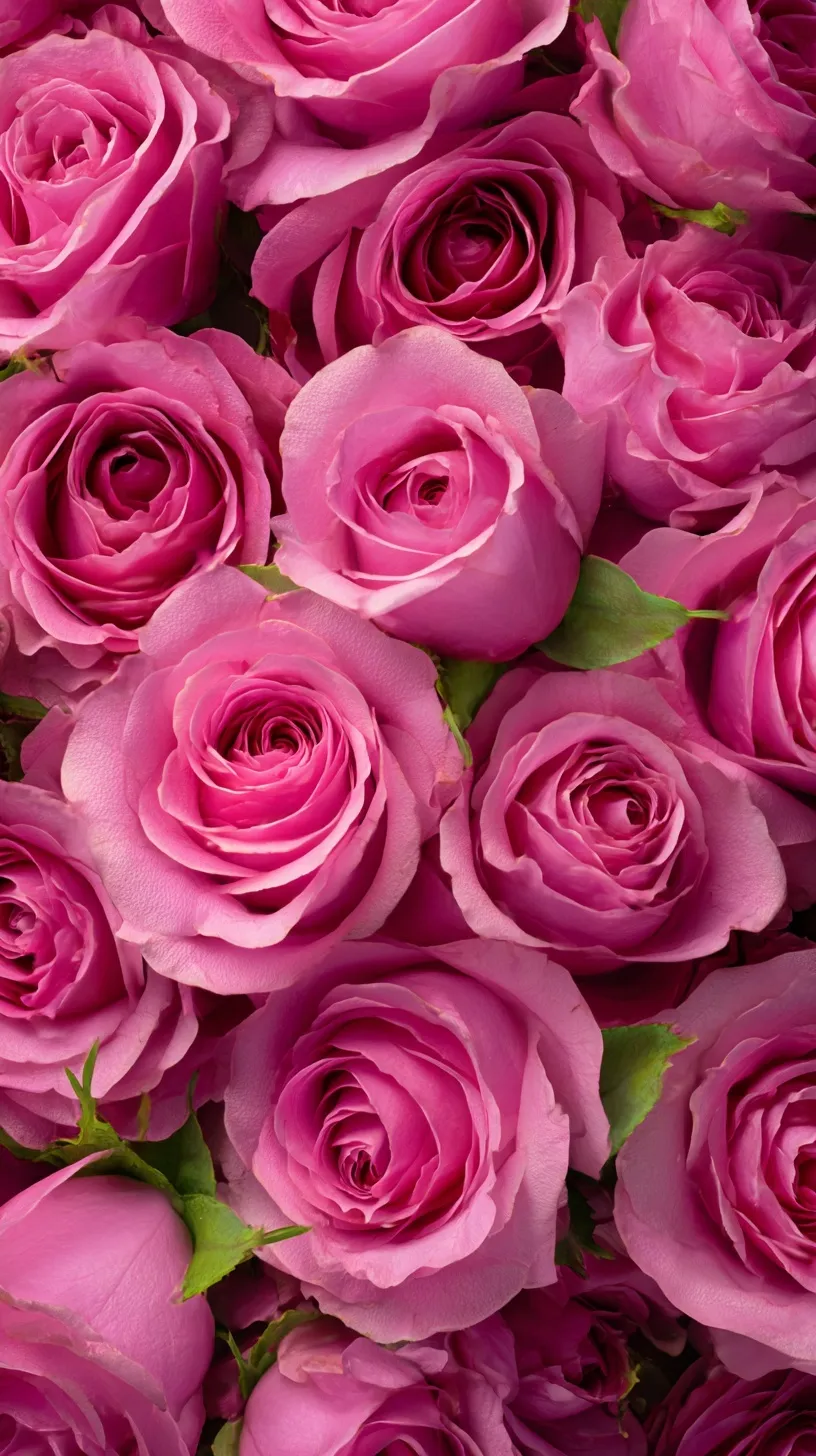 A 4K vertical mobile wallpaper featuring a seamless, high-resolution pattern of soft, elegant pink roses.