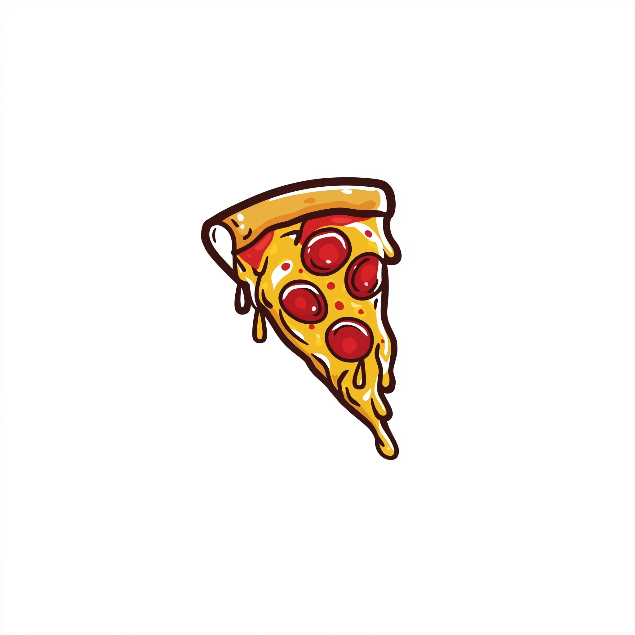 A minimalist pizza slice logo icon isolated on a clean white background.