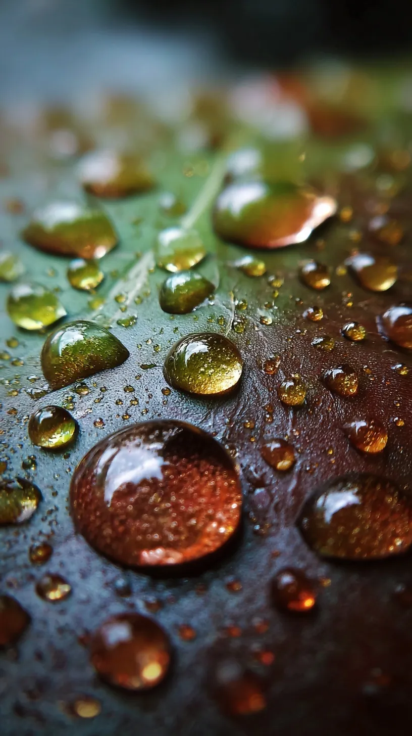 Macro photography of a clear raindrop on a glass window pane with soft bokeh background.