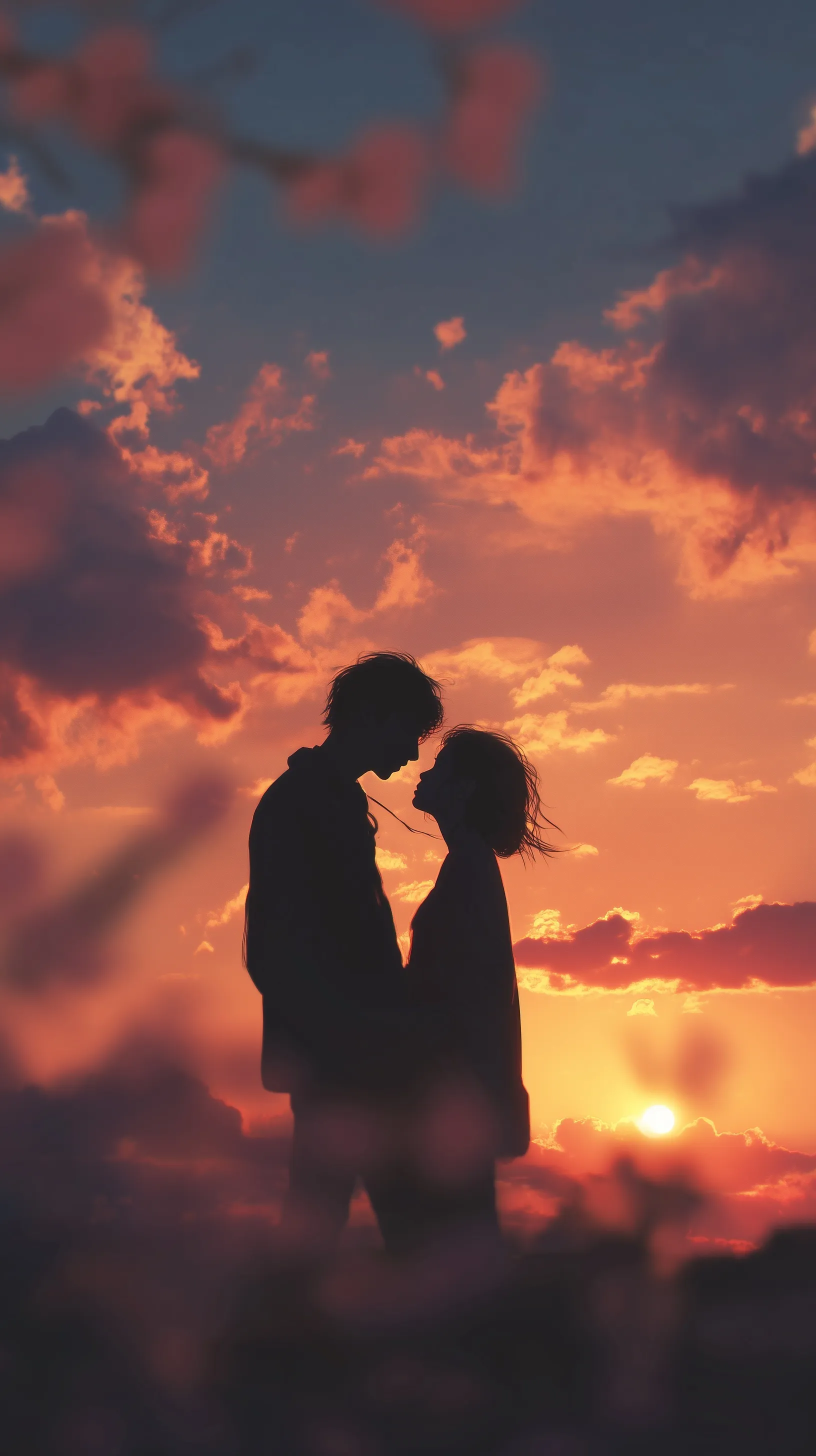 Aesthetic romantic couple mobile wallpaper for iPhone 17 Pro Max featuring a cozy and intimate atmosphere.