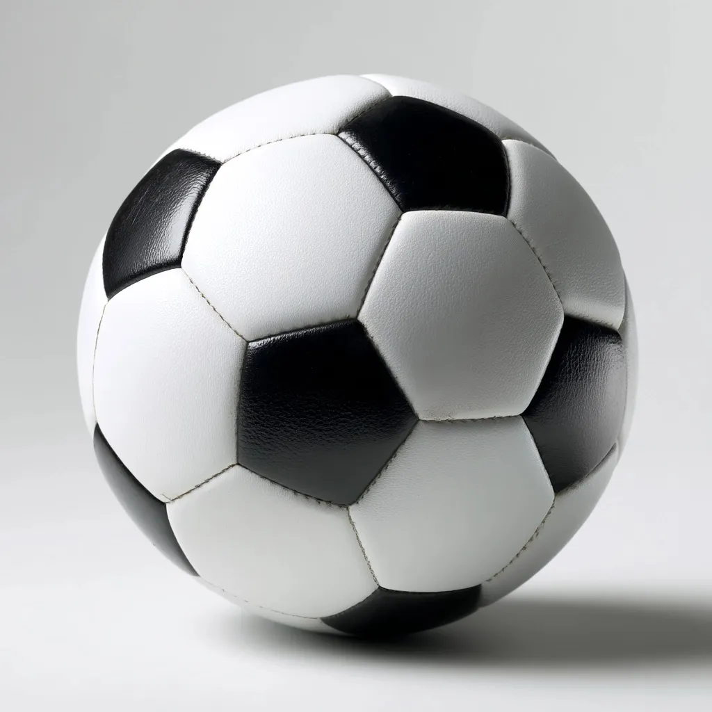 A classic black and white soccer ball isolated on a clean white background.
