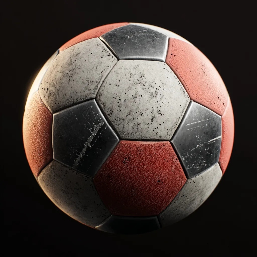 A classic black and white soccer ball resting on a green grass pitch outdoors.