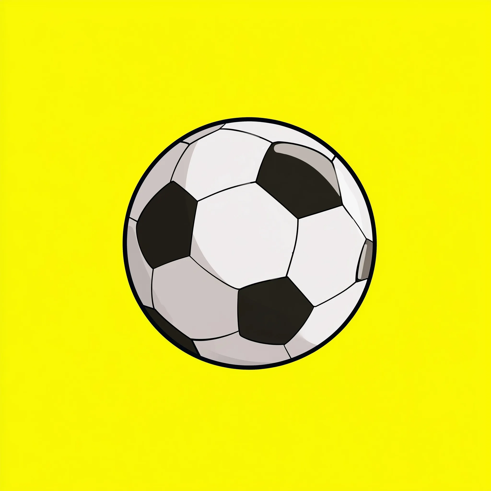 A simple, flat-design cartoon soccer ball illustration isolated on a white background for sports infographics.