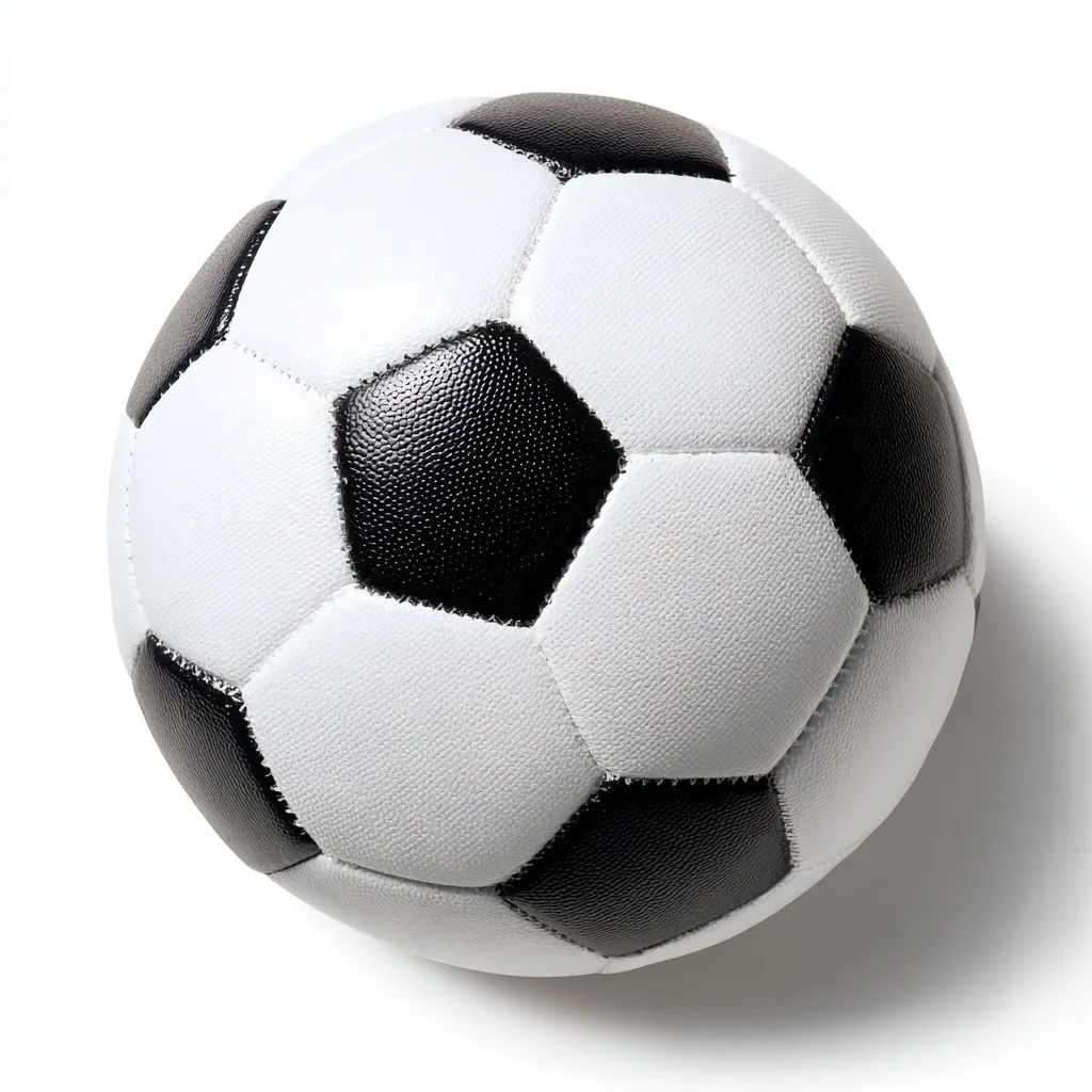 A classic black and white soccer ball isolated on a clean white background.