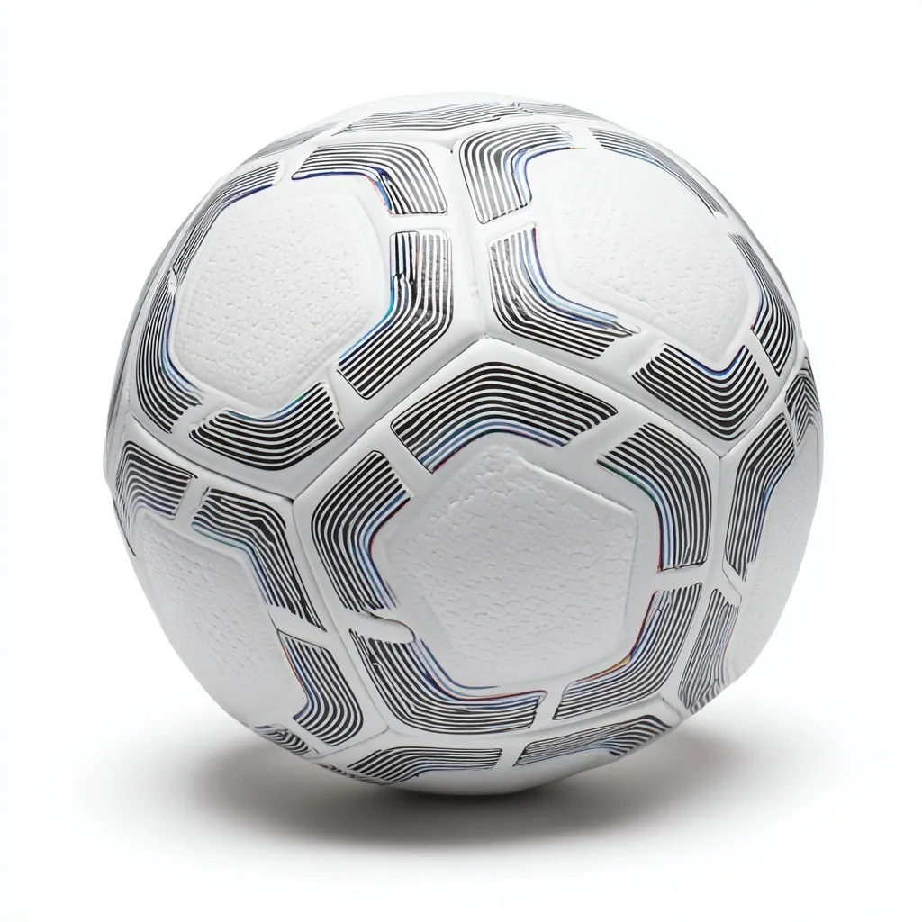 Modern white soccer ball with Jabulani-inspired panel design isolated on a clean white background.