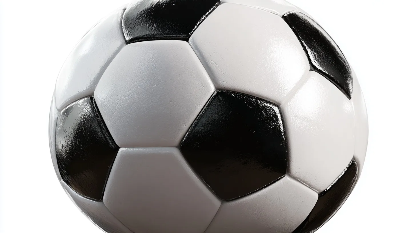A realistic, glossy soccer ball emoji with detailed texture, isolated on a clean white background.
