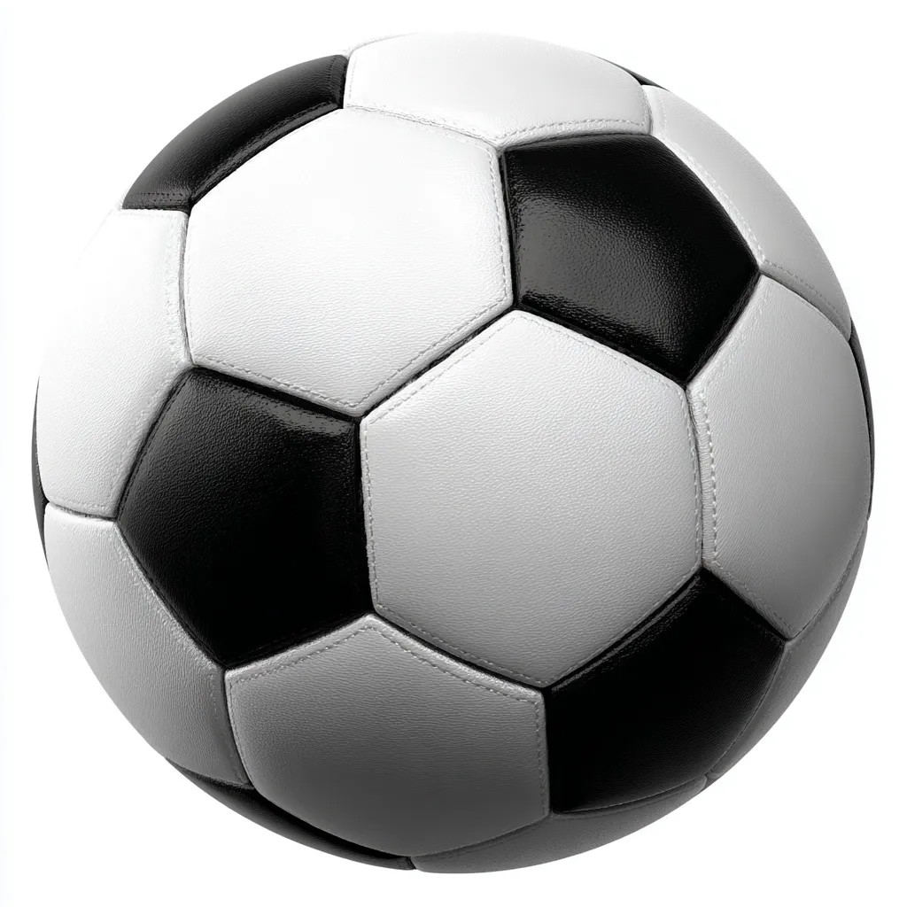 High-definition 3D cartoon soccer ball carpet in a circular shape with classic black and white panel design.