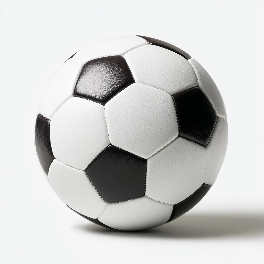 A classic black and white soccer ball isolated on a clean white background.