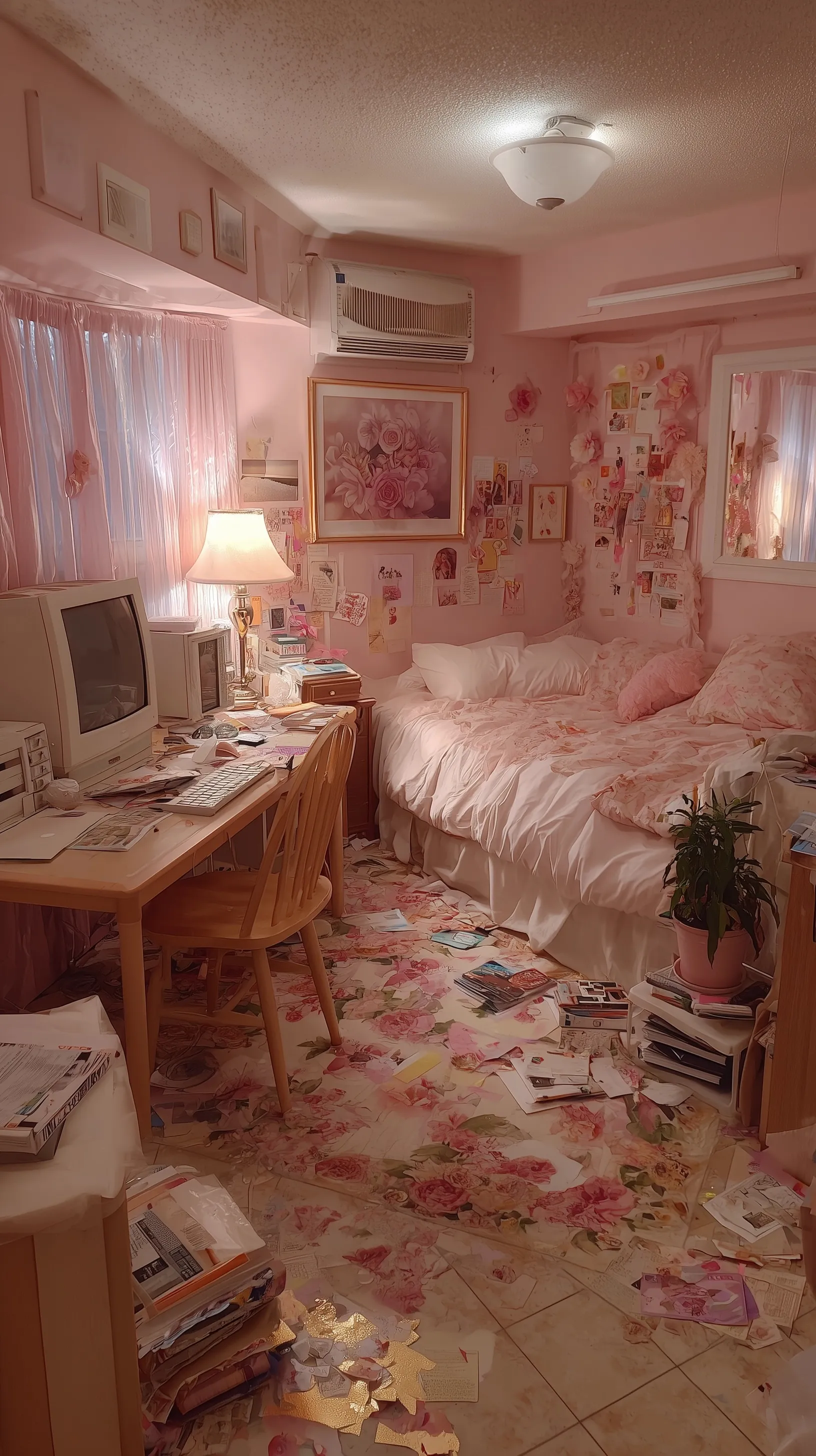 A cozy soft girl aesthetic bedroom makeover featuring pastel pink decor, plush bedding, and dreamy room vibes.