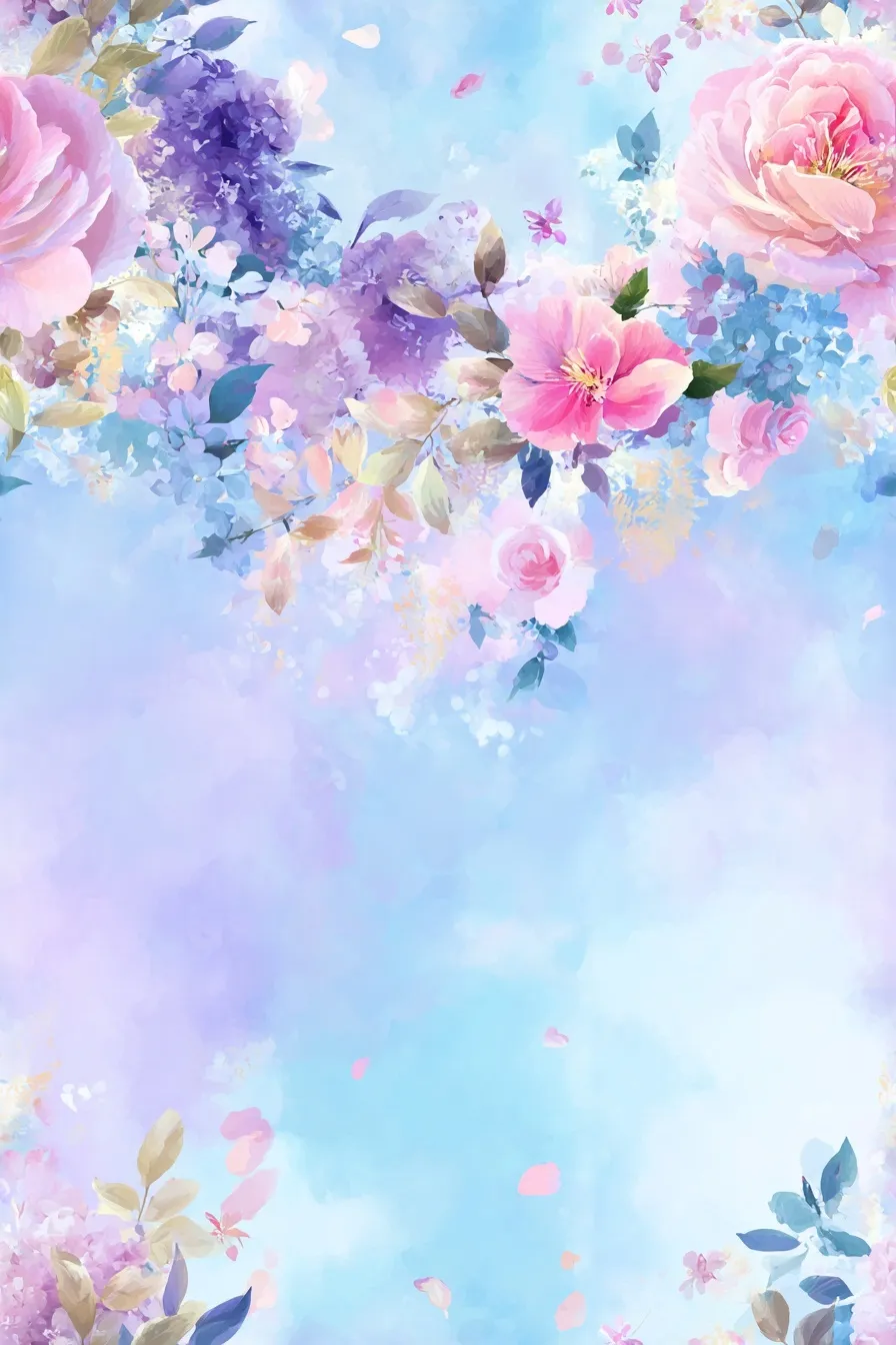 Soft Pastel Spring Floral Wallpaper 11