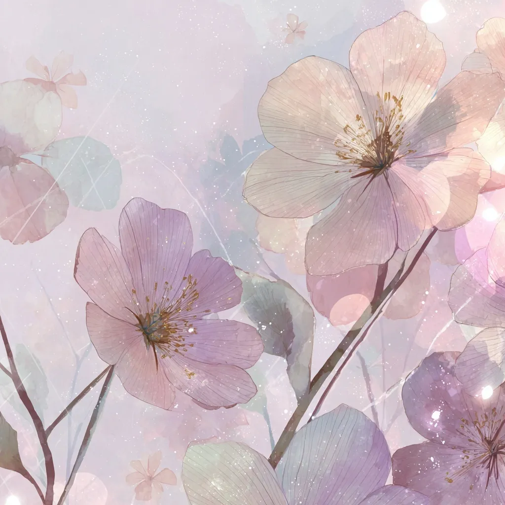 Soft Pastel Spring Floral Wallpaper 19