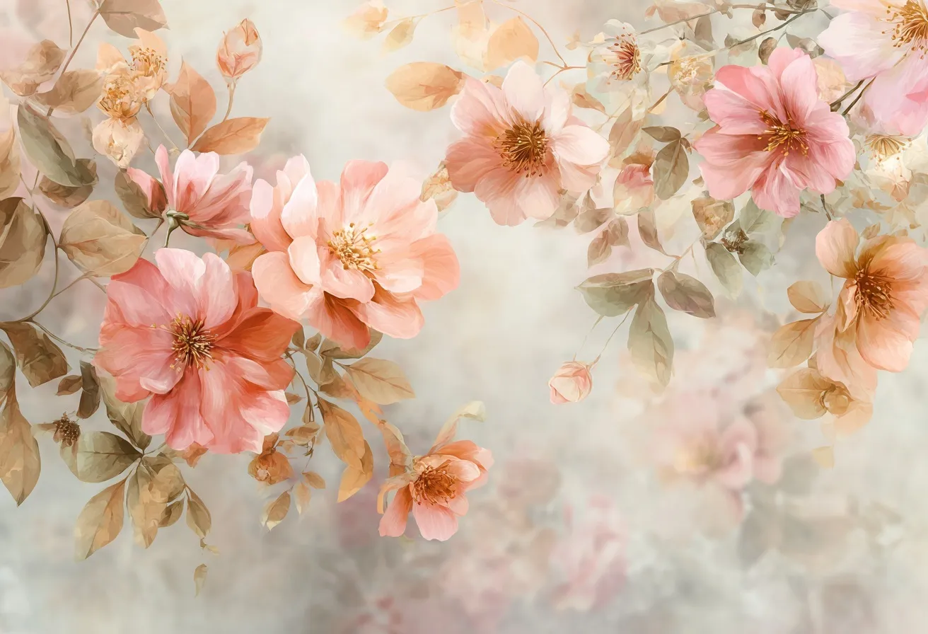 Soft Pastel Spring Floral Wallpaper 21