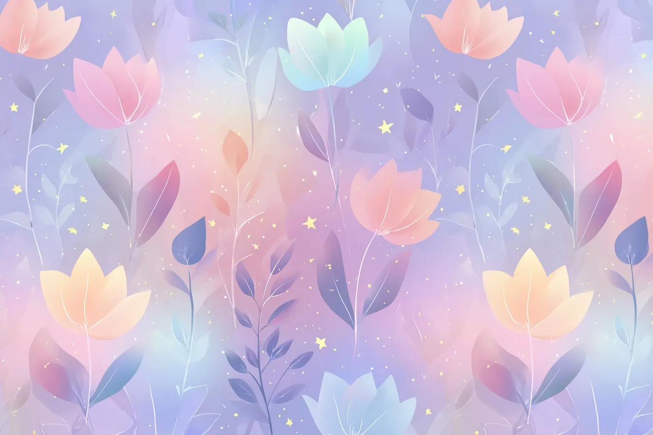 Soft Pastel Spring Floral Wallpaper 24