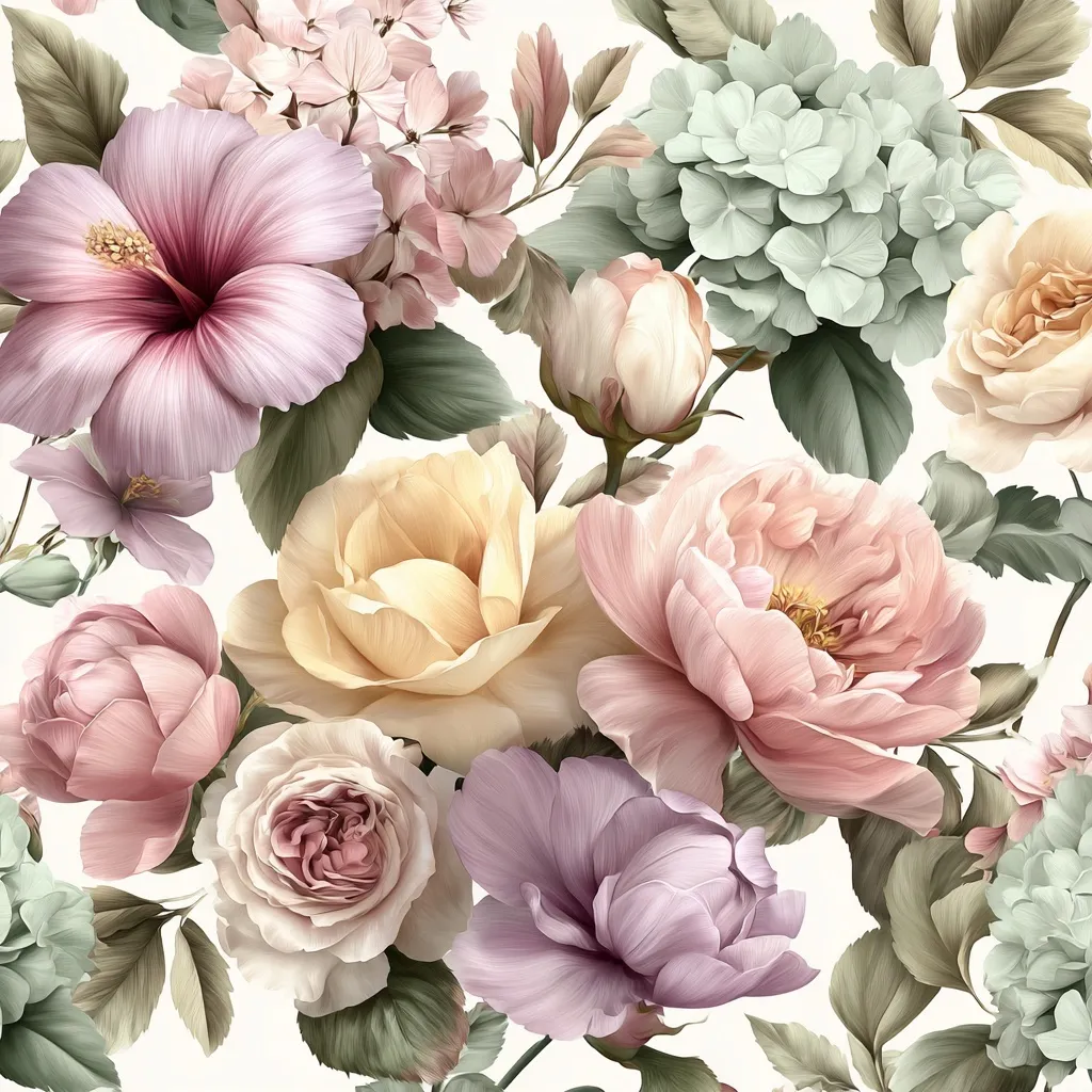 Soft Pastel Spring Floral Wallpaper 54