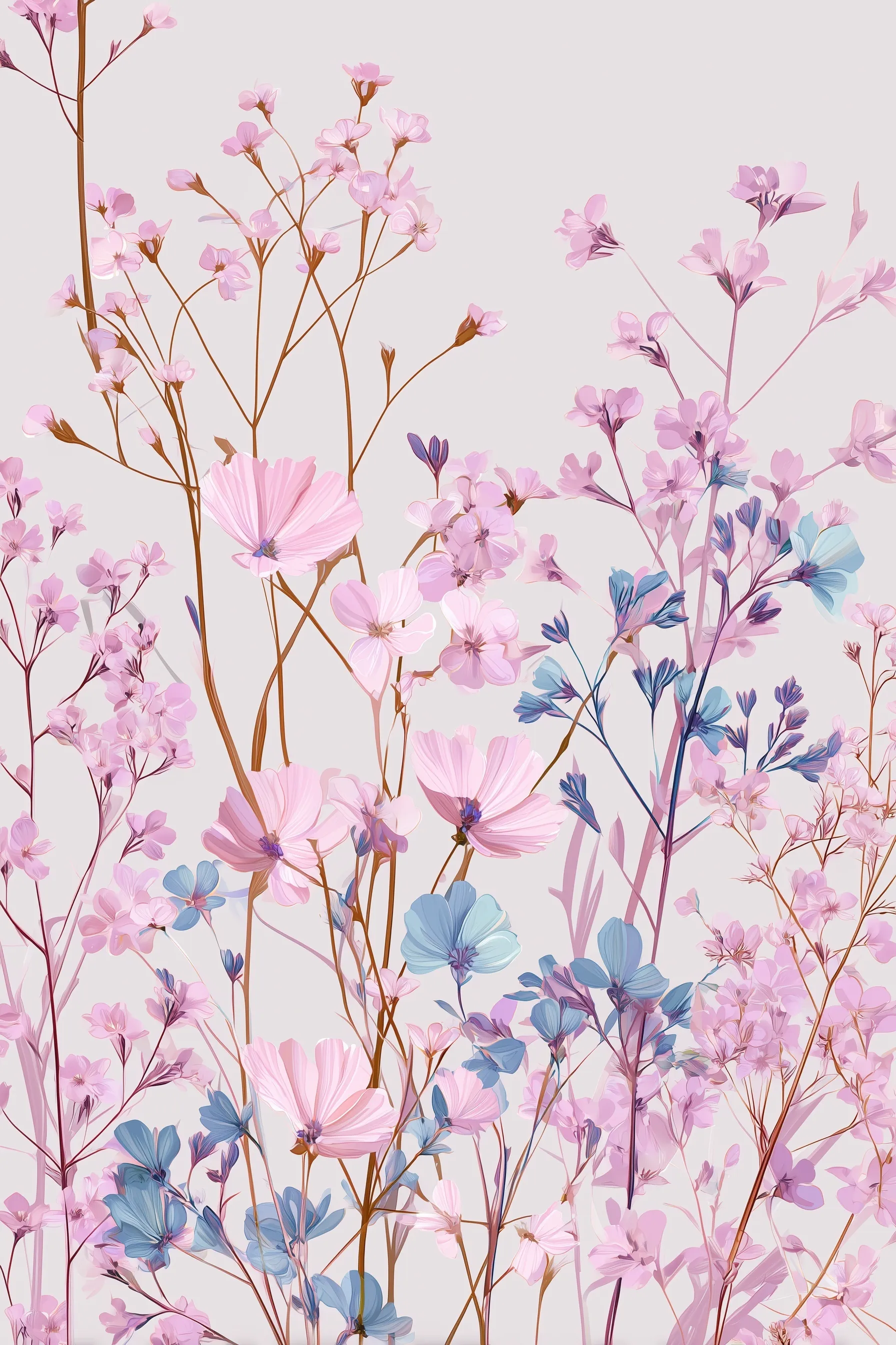 Soft Pastel Spring Floral Wallpaper 60