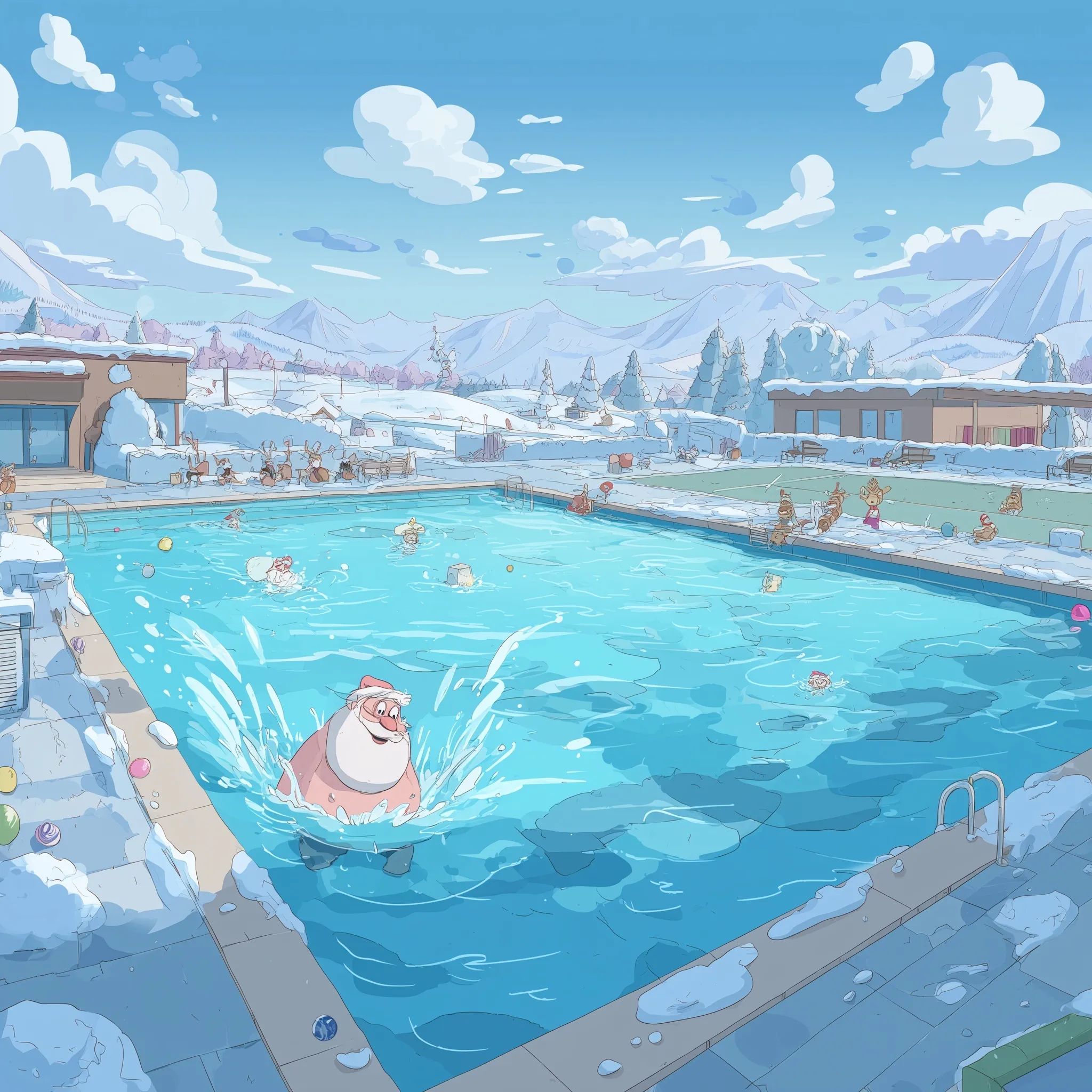 Swimming Pool Cartoon Image 41