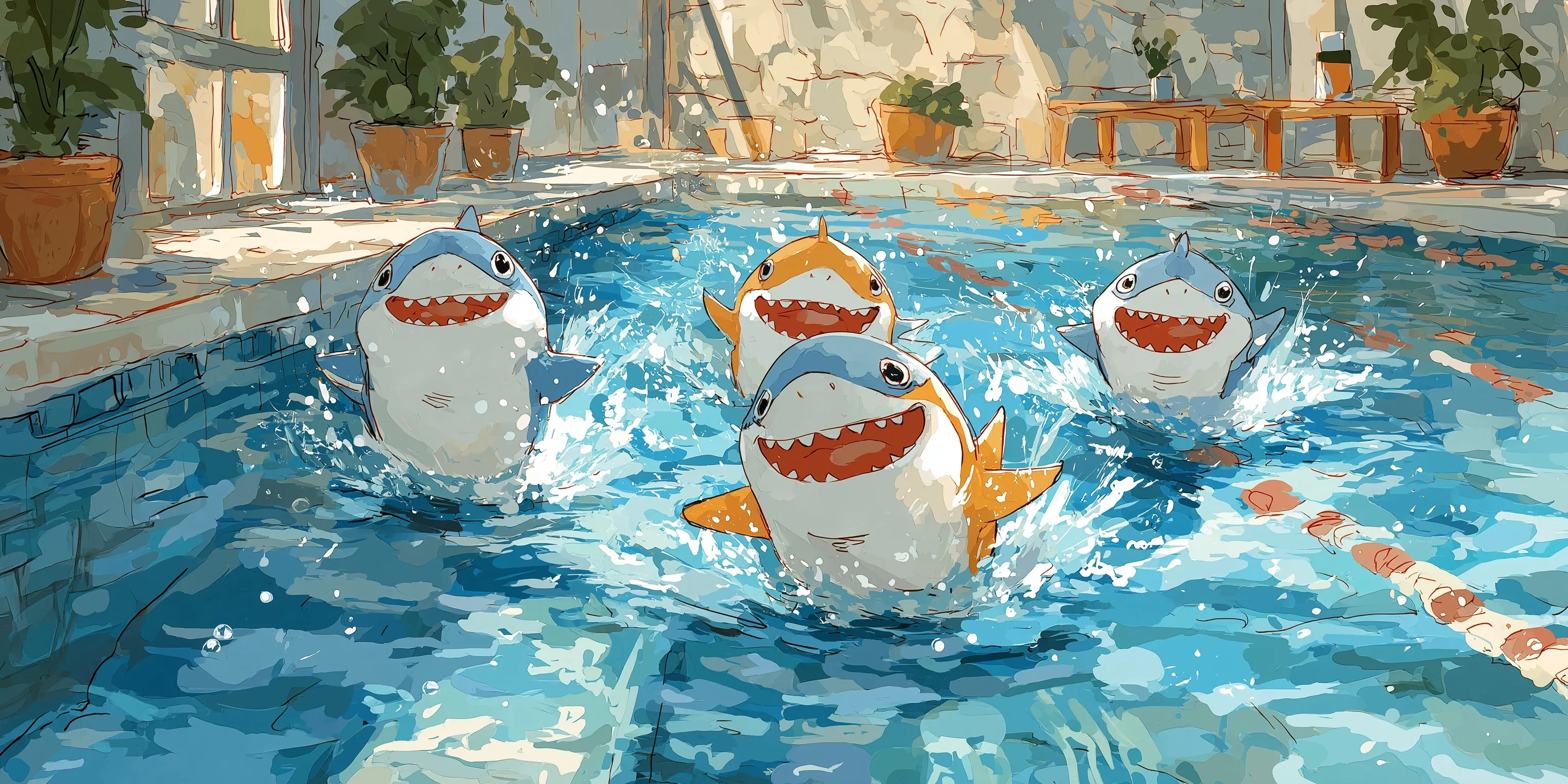 Swimming Pool Cartoon Image 42