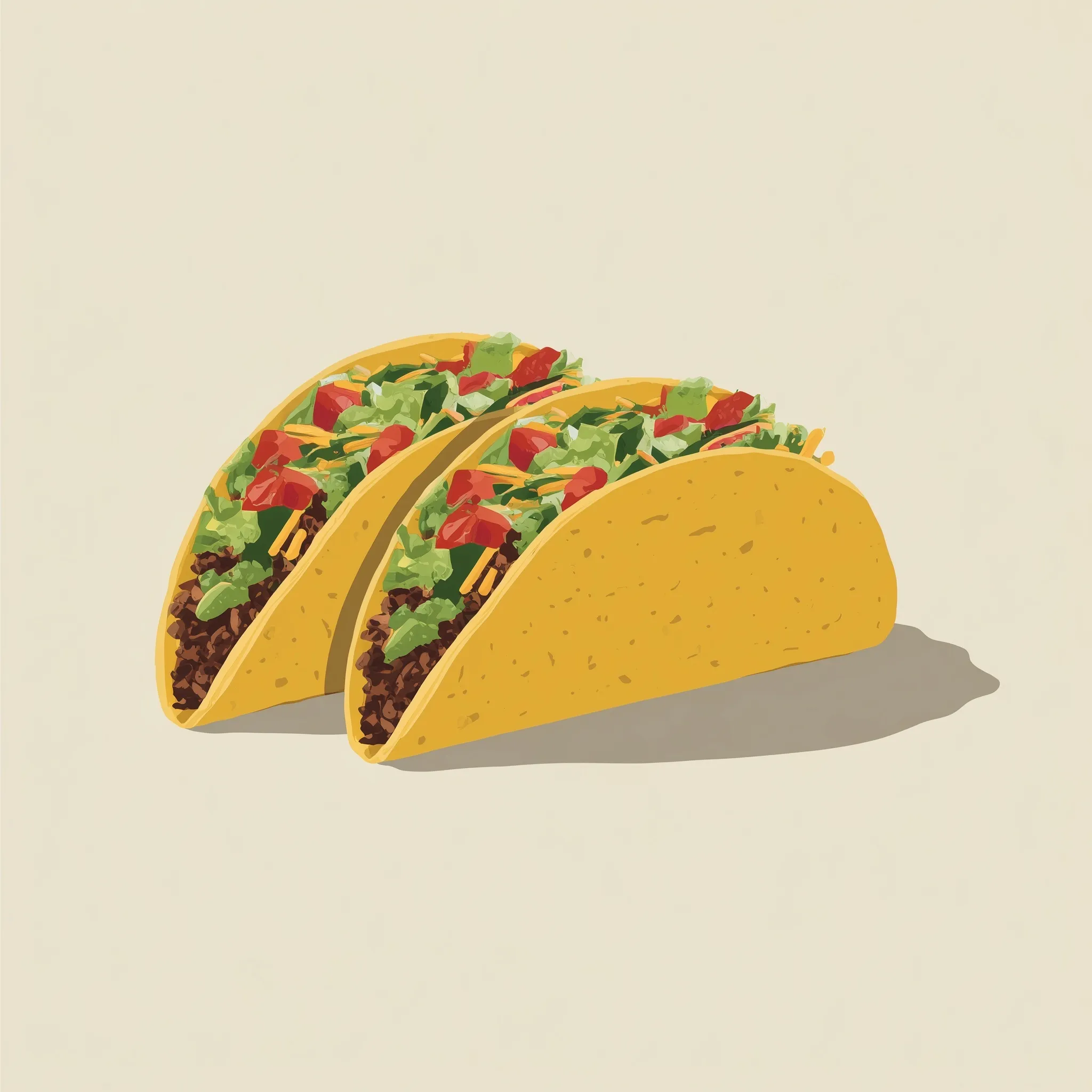 A simple flat lay image of a delicious street taco on a clean background.
