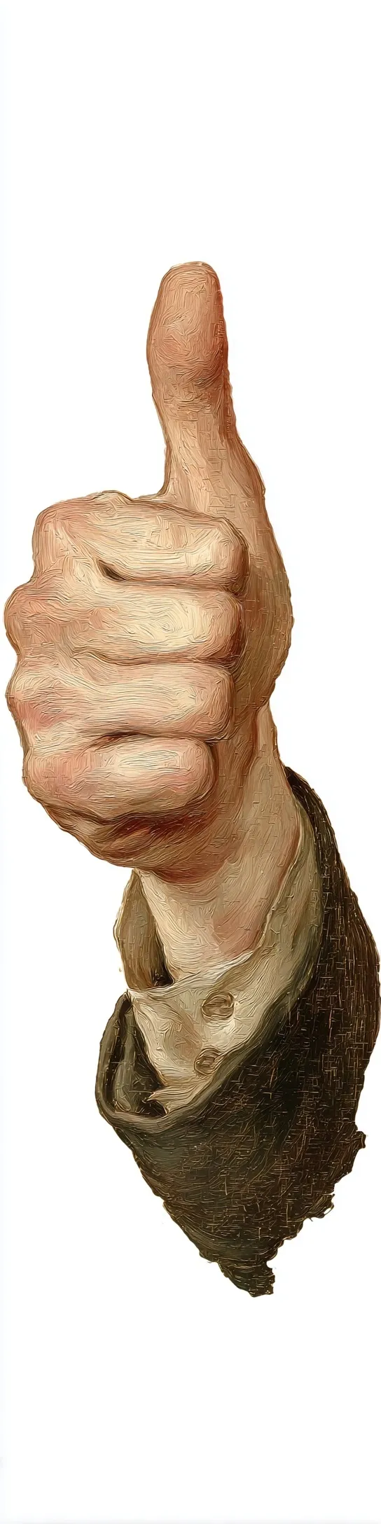 A close-up of a hand making a thumbs up gesture, representing success, approval, and positive feedback.