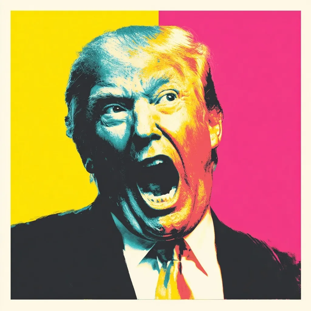 AI-generated portrait of Donald Trump with professional lighting and realistic details.