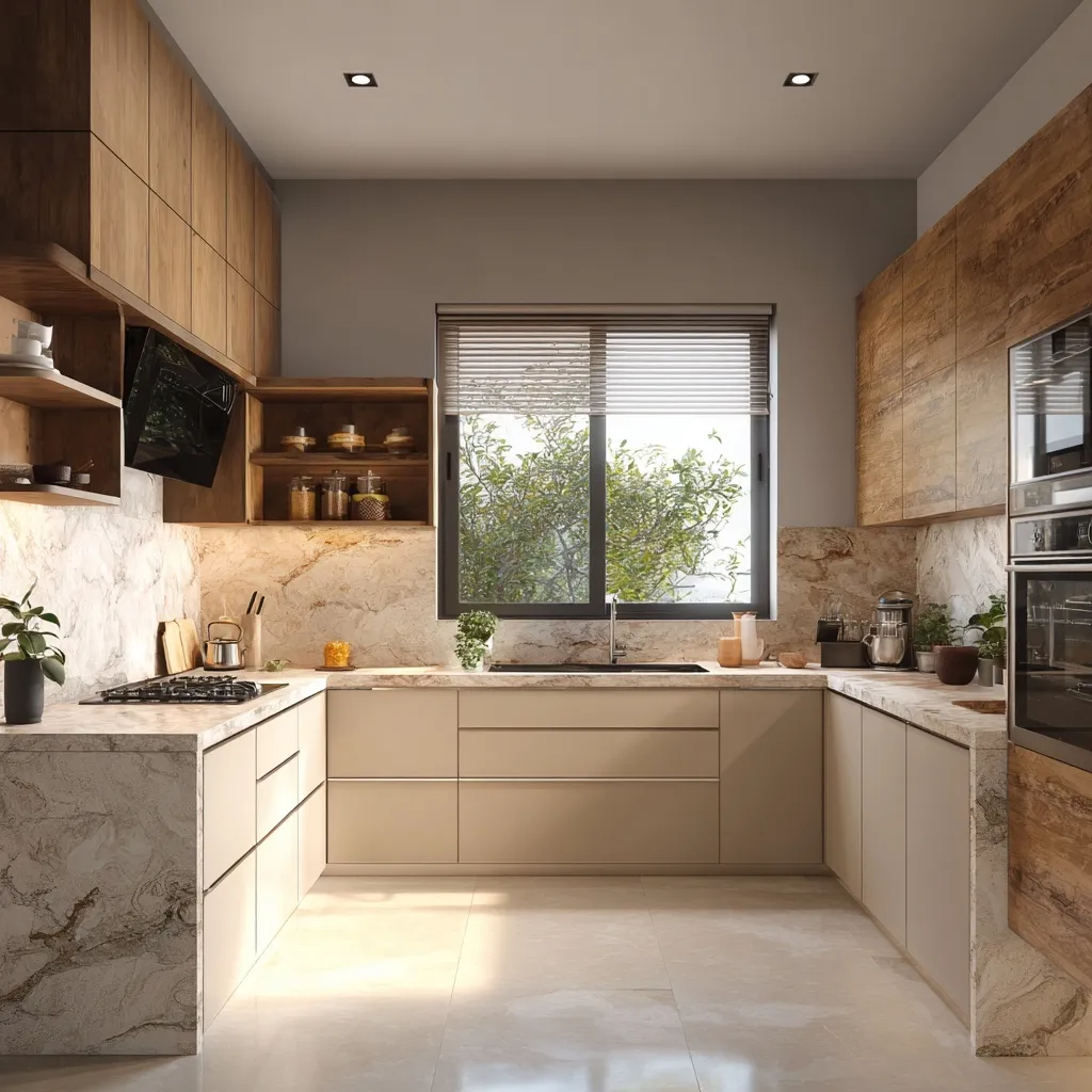 U Shaped Kitchen Design 11