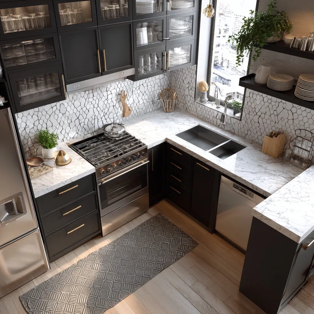 U Shaped Kitchen Design 14