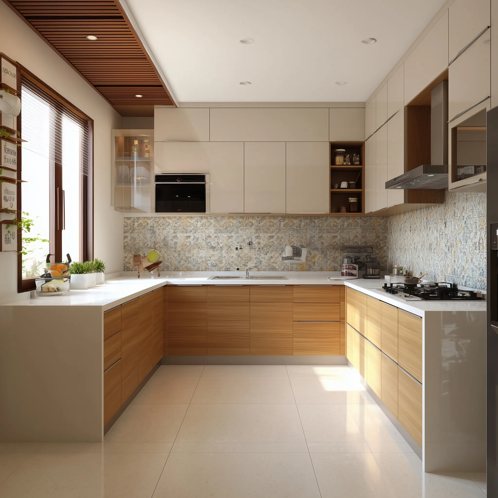 U Shaped Kitchen Design 16